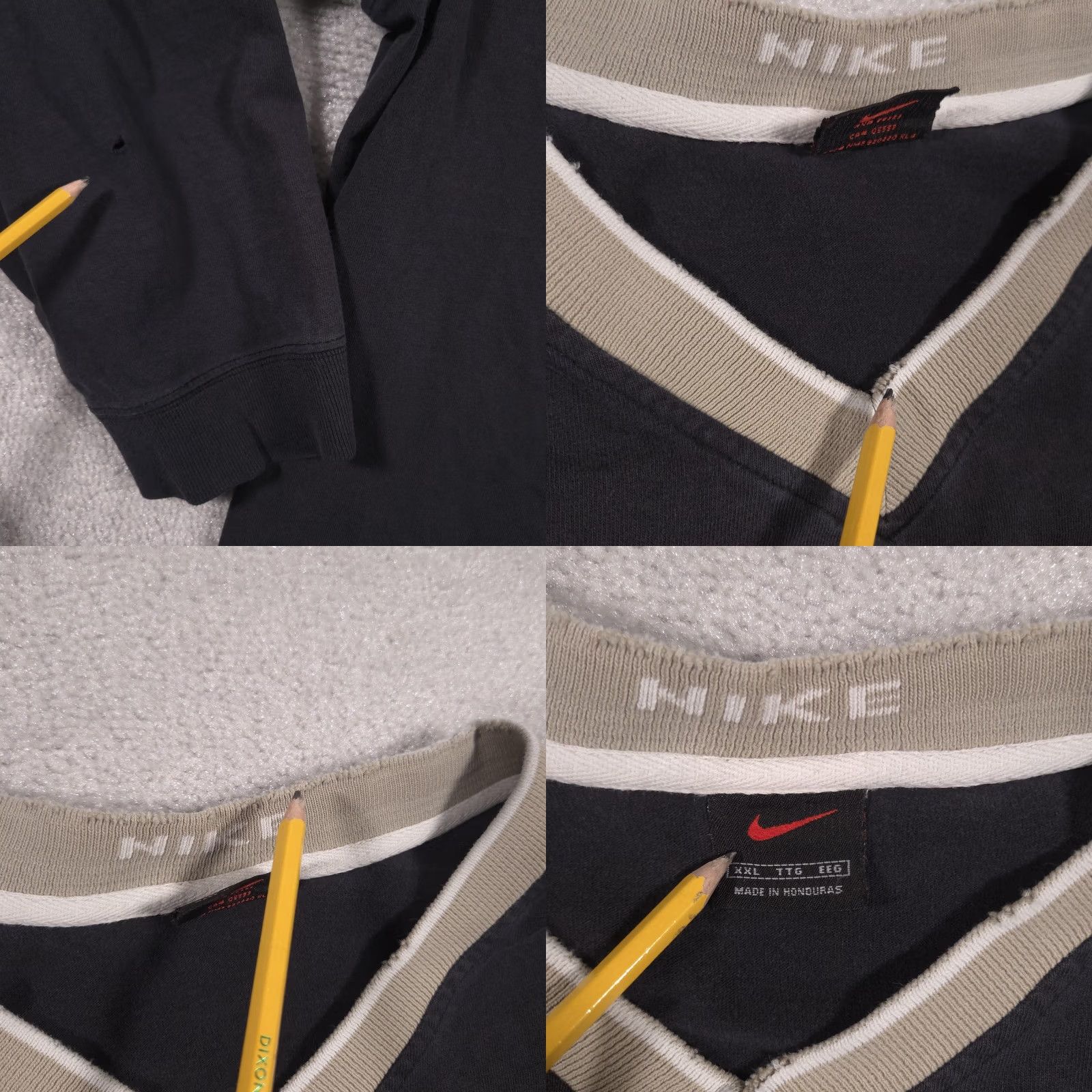 Nike Nike Shirt Mens 2XL Black V-Neck Long Sleeve Contrast Trim Swoosh Casual Size US XXL / EU 58 / 5 - 9 Thumbnail