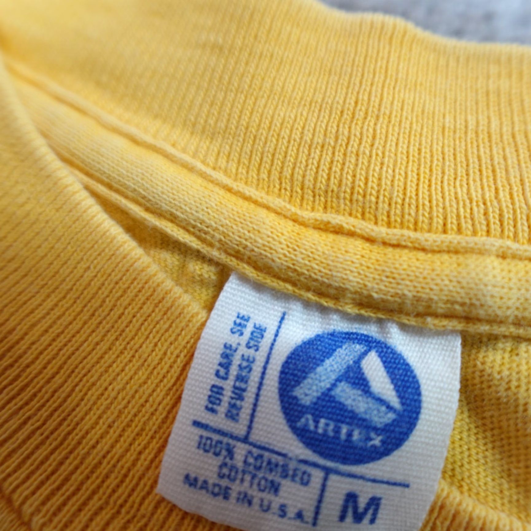 Vintage VINTAGE American Vintage Shirt XS Crew Neck Short Sleeve USA Yellow Men XS USA Made West Point Browne Artex Single Stitch Size US XS / EU 42 / 0 - 3 Thumbnail