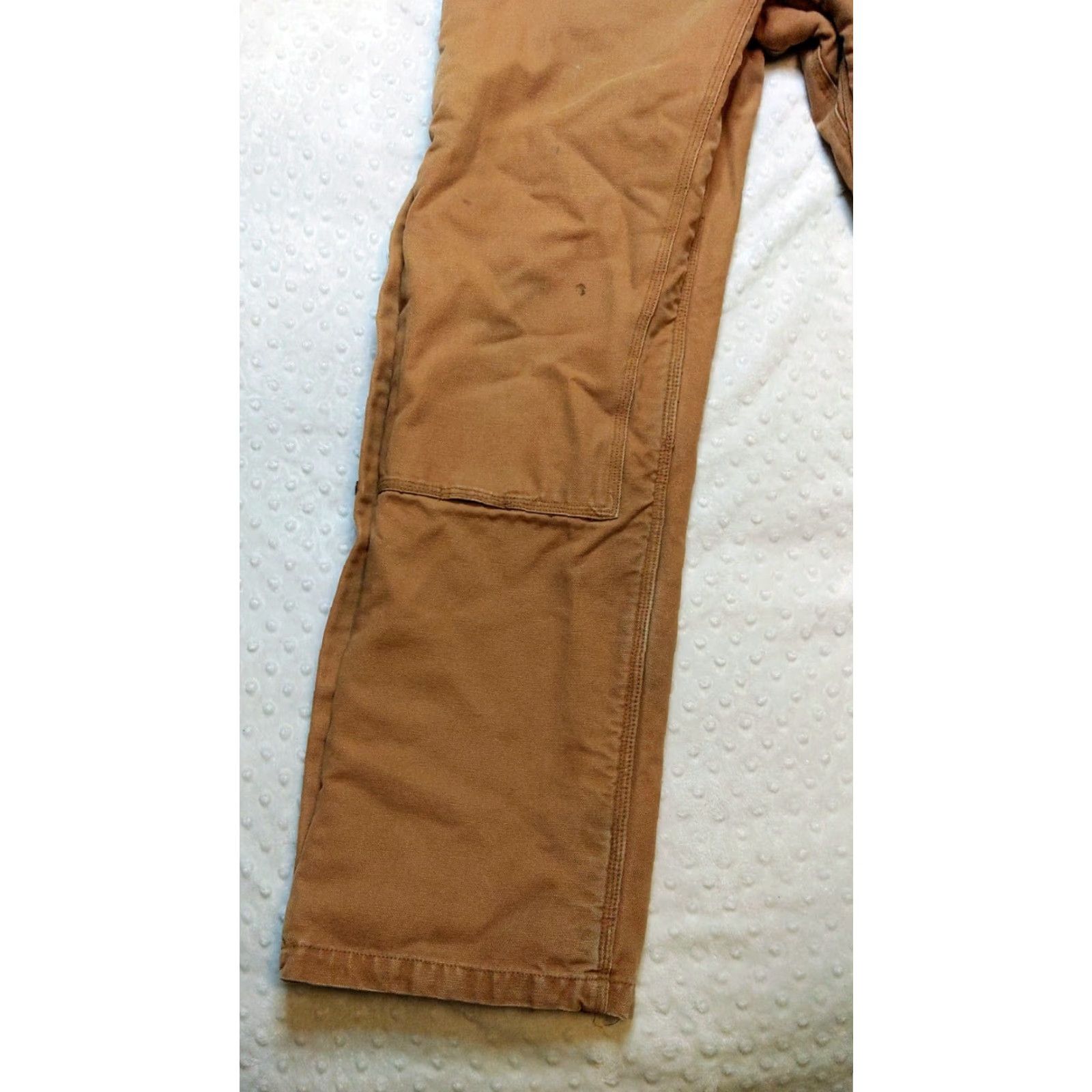Doublet Five Brother Pants Mens 36 X 32 Brown Sherpa Lined Double Knee Insulated Work Carpenter Cement/Canvas Straight 5-Pocket Cargo Zip Snap Mens Size US 36 / EU 52 - 3 Thumbnail