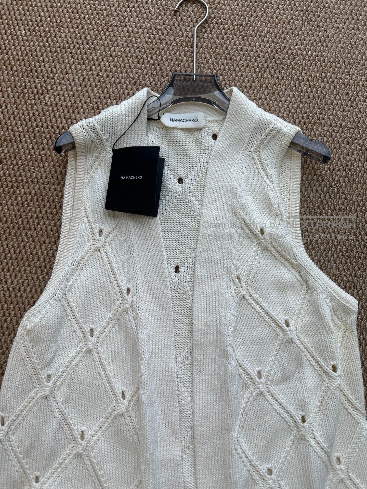 Namacheko Namacheko Beige Diamond Knit Vest/ Size US XS / EU 42 / 0 - 2 Thumbnail