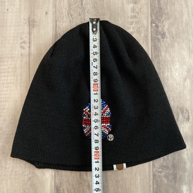 Bape × Swarovski BAPE Swarovski Union Jack APE HEAD Logo Beanie Knit Cap NIGO Size ONE SIZE - 5 Thumbnail