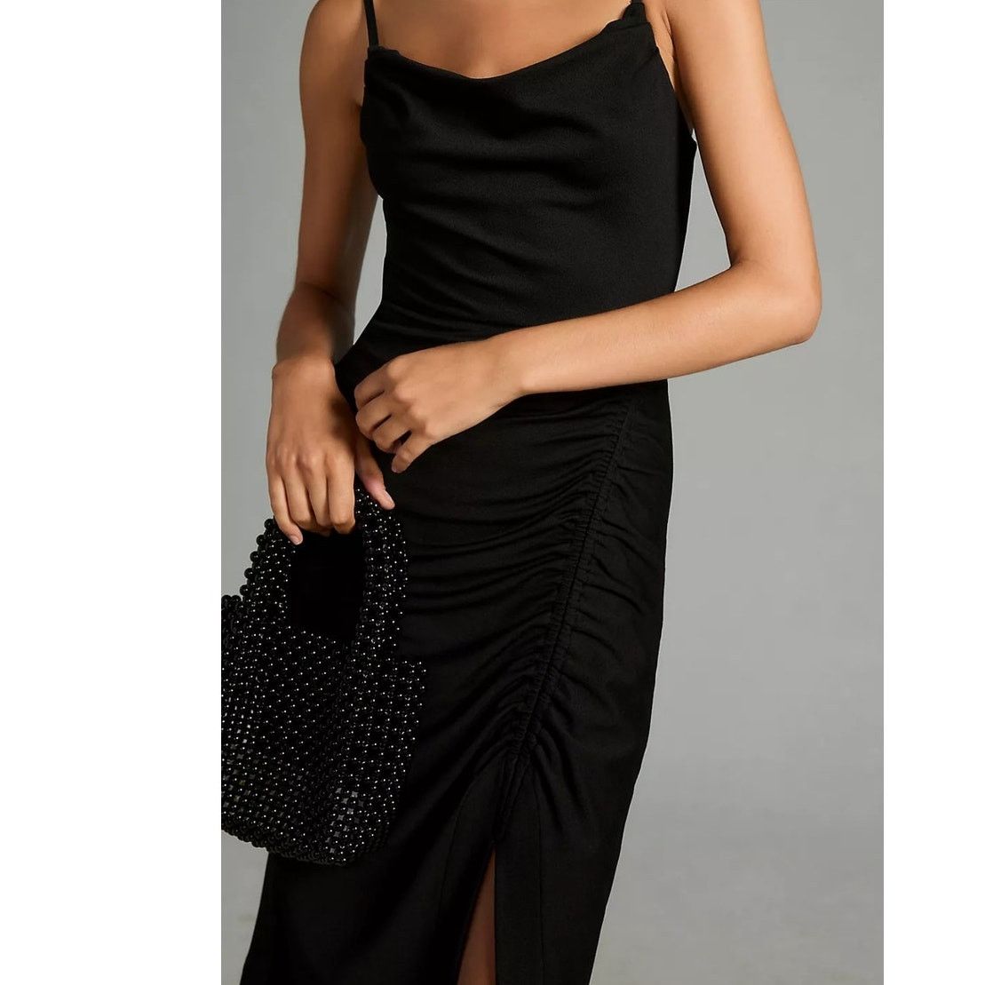 Anthropologie NWT By Anthropologie Cowl-Neck Ruched Dress $160 X-SMALL Size XS / US 0-2 / IT 36-38 - 2 Thumbnail