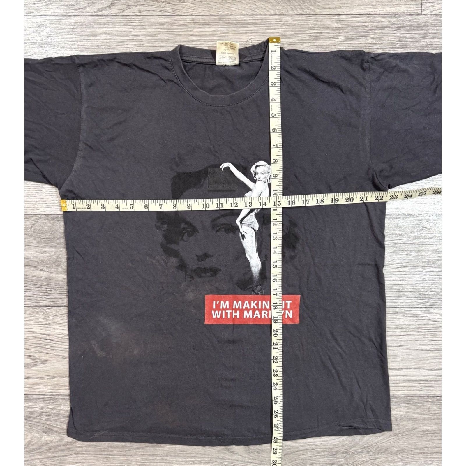 Vintage Marilyn Monroe Graphic T-Shirt "I’m Making It With Marilyn" Size Large Gray Size US L / EU 52-54 / 3 - 2 Thumbnail