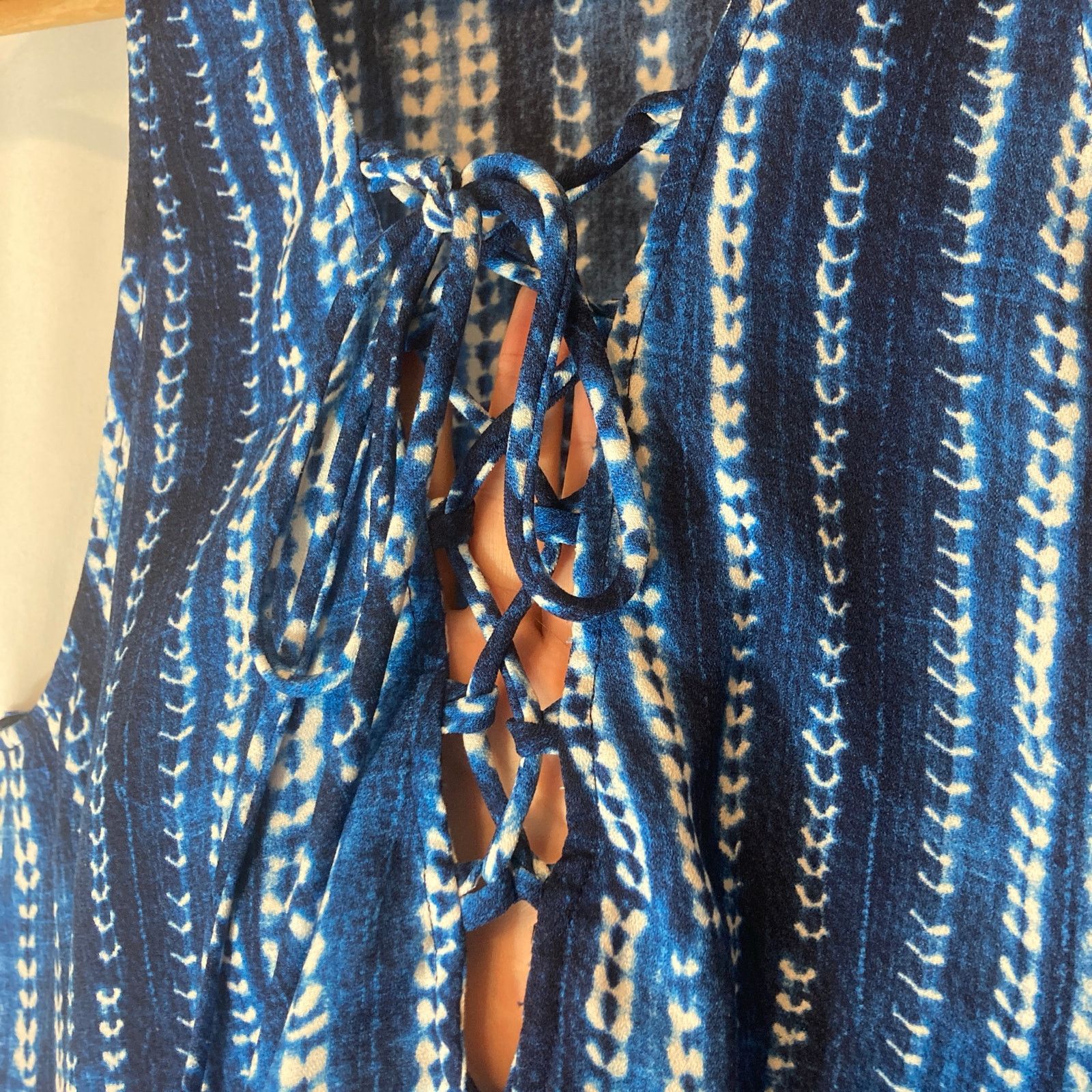 Show Me Your MuMu Show Me Your Mumu Rancho Mirage Lace Up Tassels Blue Dress Size M / US 6-8 / IT 42-44 - 3 Thumbnail