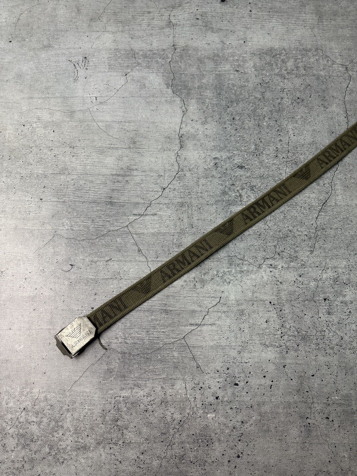 Armani Vintage Armani Distressed Belt Monogram Logo Metal Buckle Size ONE SIZE - 6 Thumbnail