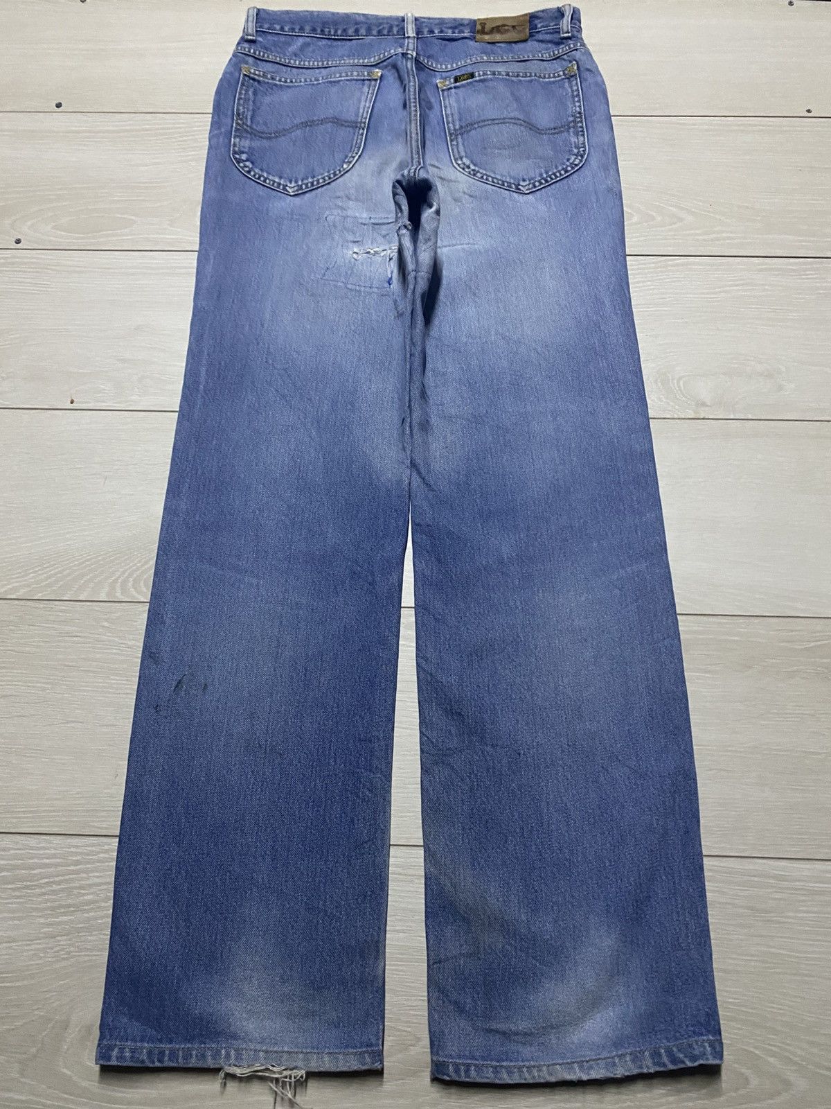 Lee Vintage Lee Faded Wash Repaired Loose Jeans Size US 31 - 2 Thumbnail