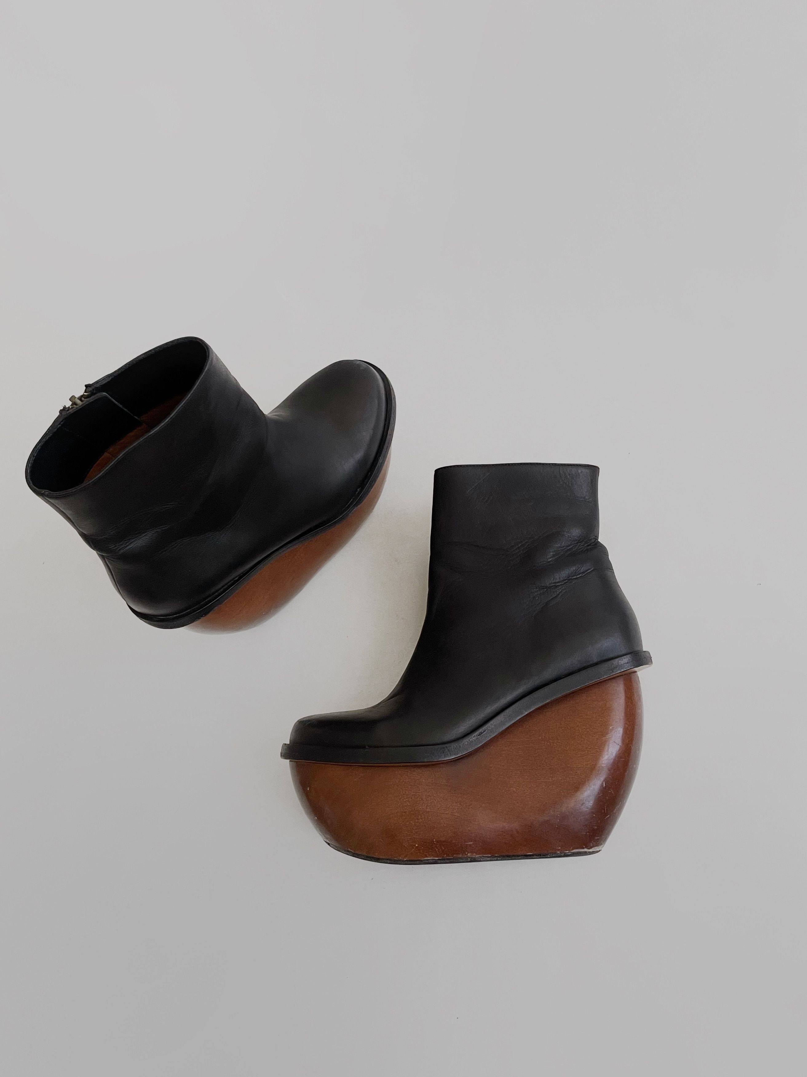 & Other Stories &other stories leather/wood Avant-garde platform boots Size US 8 / IT 38 - 1 Thumbnail
