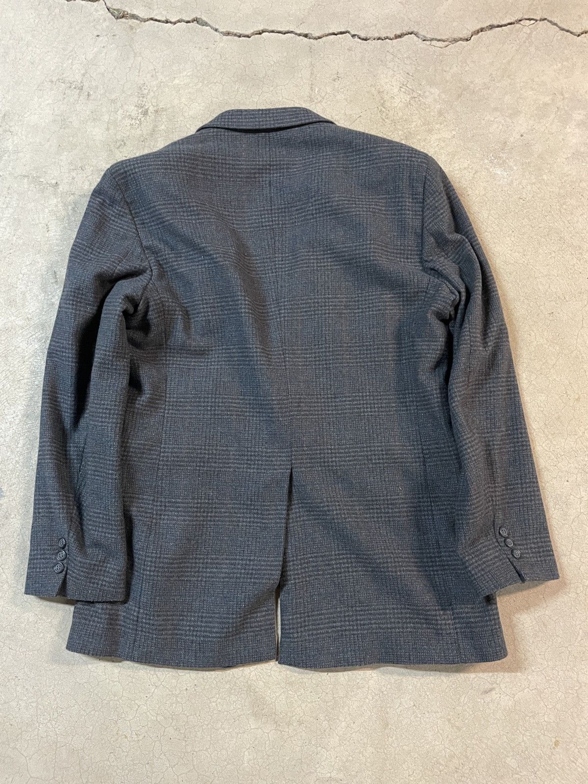 Towncraft Vintage 90s Towncraft Lambswool Tweed Blazer Dark Gray 43L Size 42L - 3 Thumbnail