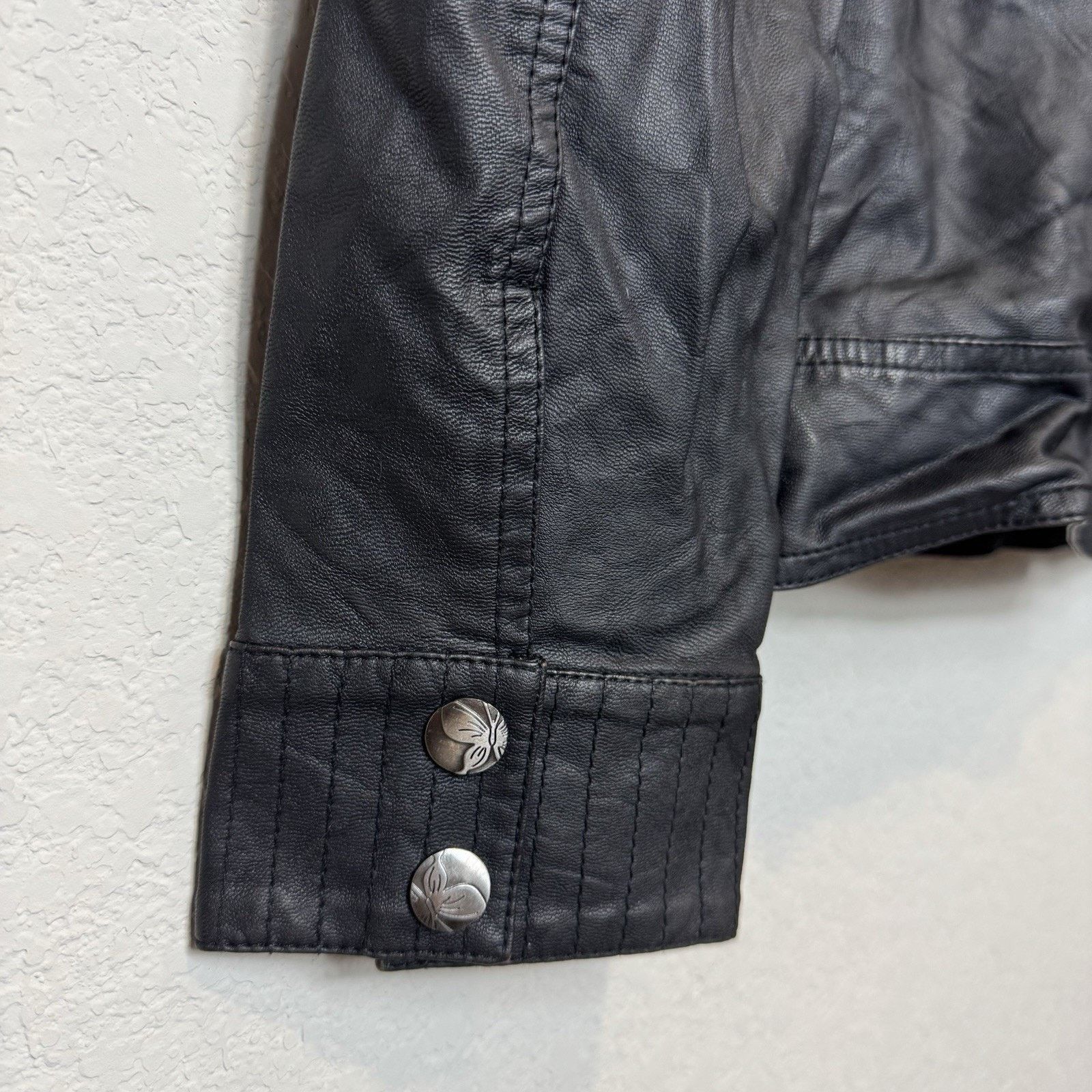 Other MontanaCo Faux Black Leather Hooded Jacket Buckle Women’s M Size M / US 6-8 / IT 42-44 - 10 Thumbnail