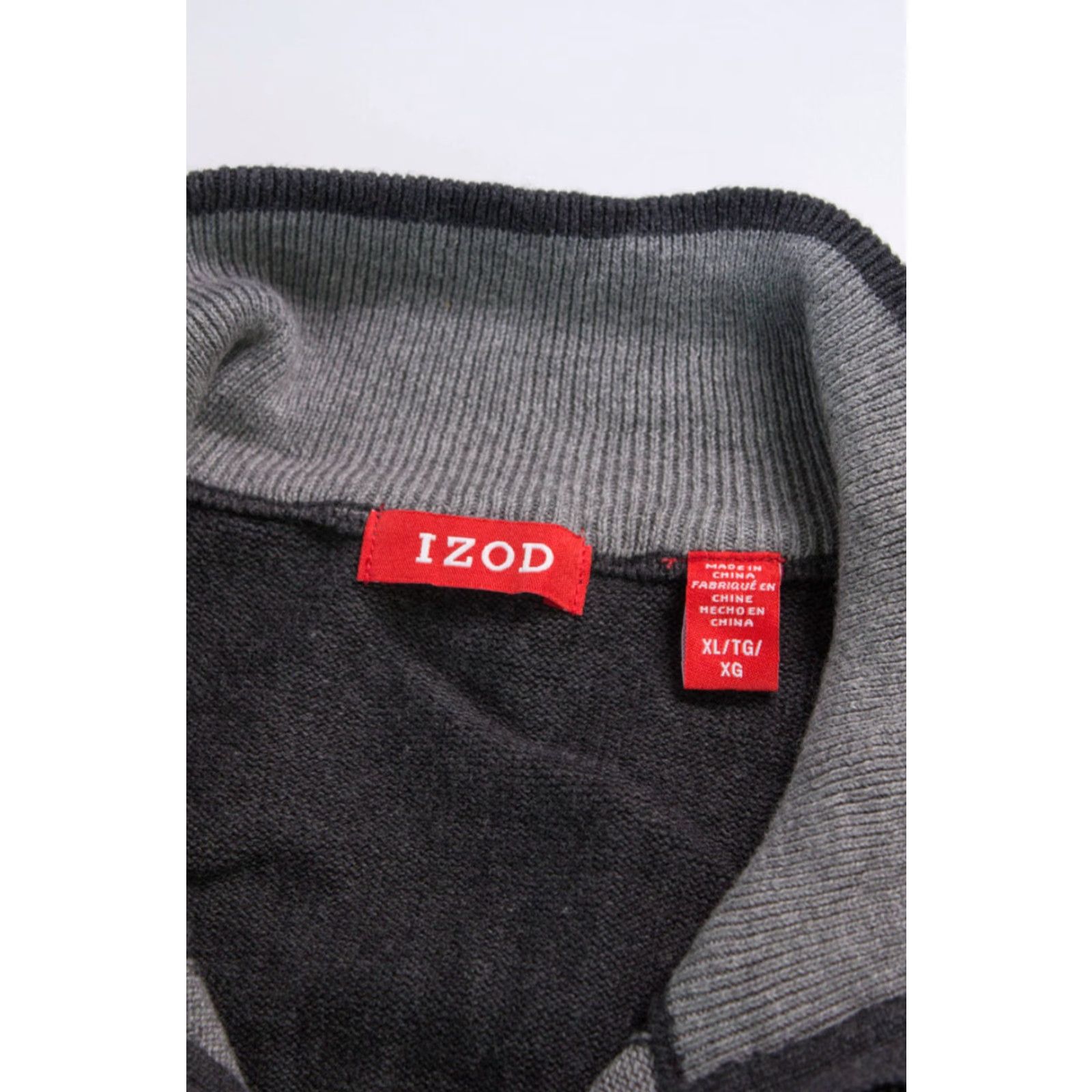 Izod VINTAGE IZOD Argyle Half Zip Sweater Gray X-Large Men's? Size XL / US 12-14 / IT 48-50 - 4 Thumbnail