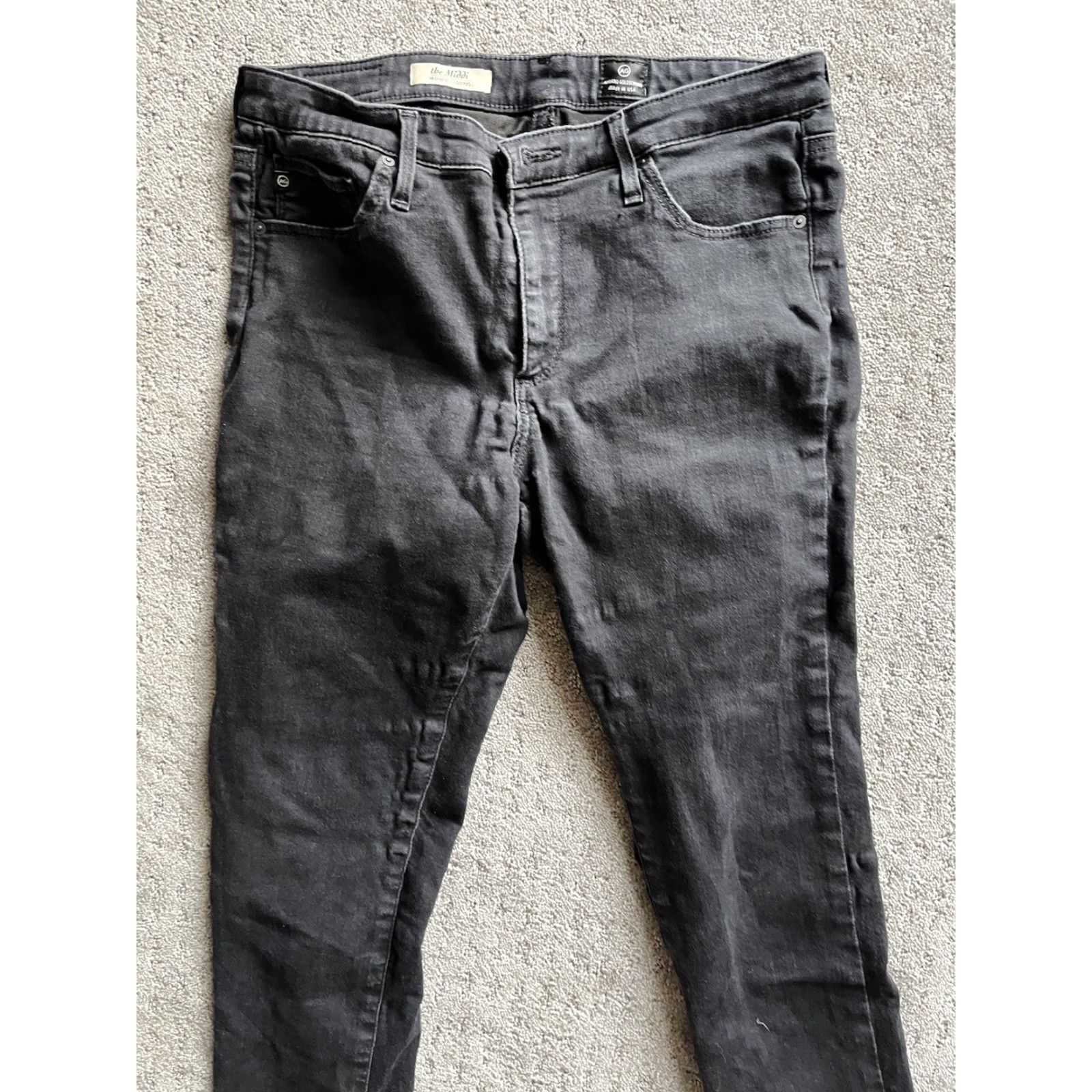 Vintage AG Adriano Goldschmied Jeans Womens 30R Black The Middi Mid Rise Legging Stretch Size 30" / US 8 / IT 44 - 2 Thumbnail