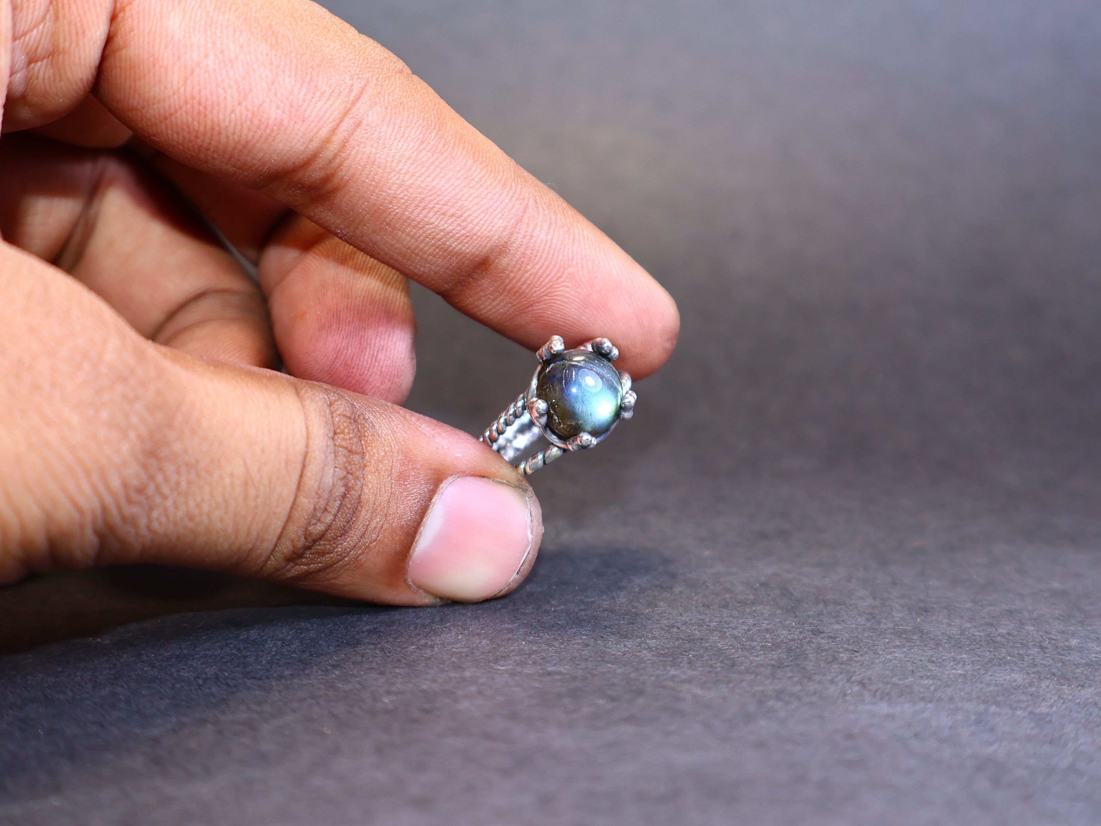 Handmade Labradorite Ring, Handmade Women Ring, Sterling Silver Ring, Size ONE SIZE - 10 Thumbnail
