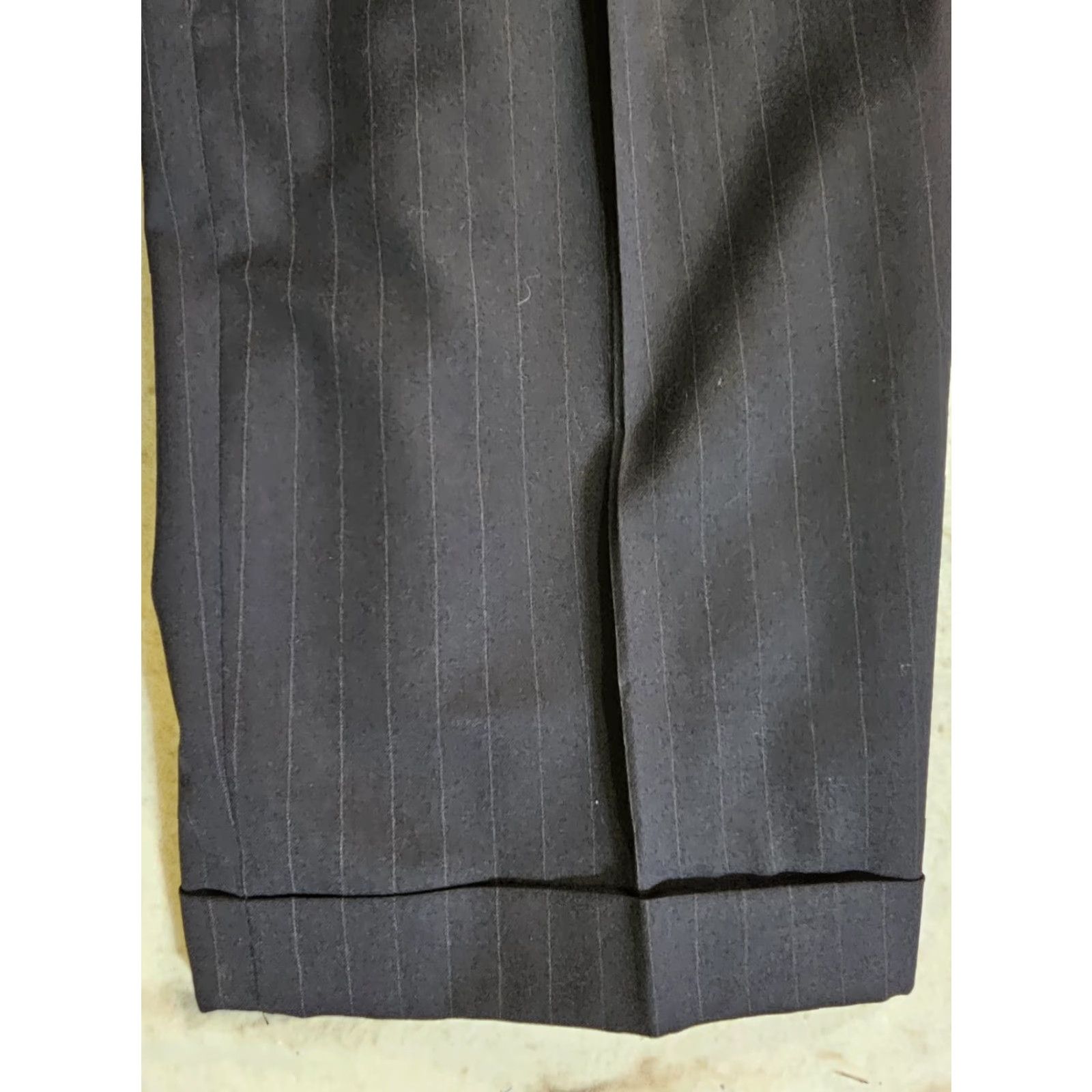 Vintage VINTAGE? No—Andrew Fezza Classic Pin Striped 2 Pc Suit 100% Wool Super 100s Size 42L Blue 2 Piece Suit Mens Regular 36Wx30L Size 42R - 4 Thumbnail