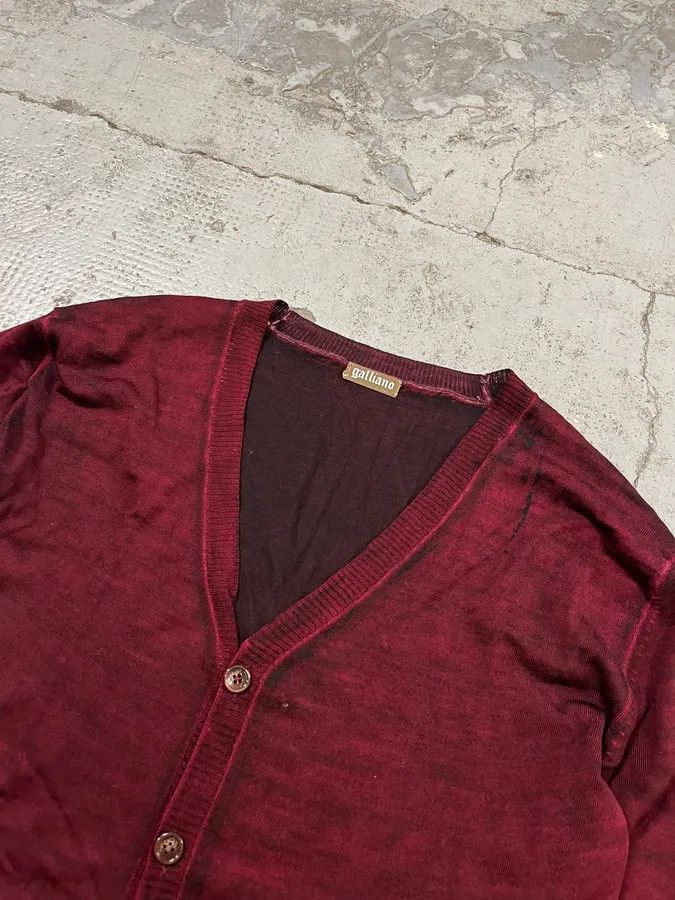 John Galliano John Galliano Floral Wool Bordeaux Cardigan Size M / US 6-8 / IT 42-44 - 5 Thumbnail
