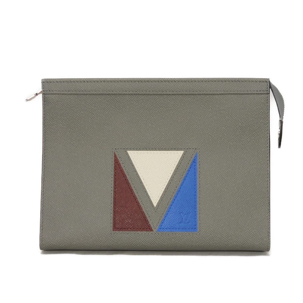 Louis Vuitton Louis Vuitton Louis Vuitton Pochette Voyage MM Taiga Clutch Bag Leather Clutch Bag M59147 DUTY FREE for USA Size ONE SIZE - 1 Thumbnail