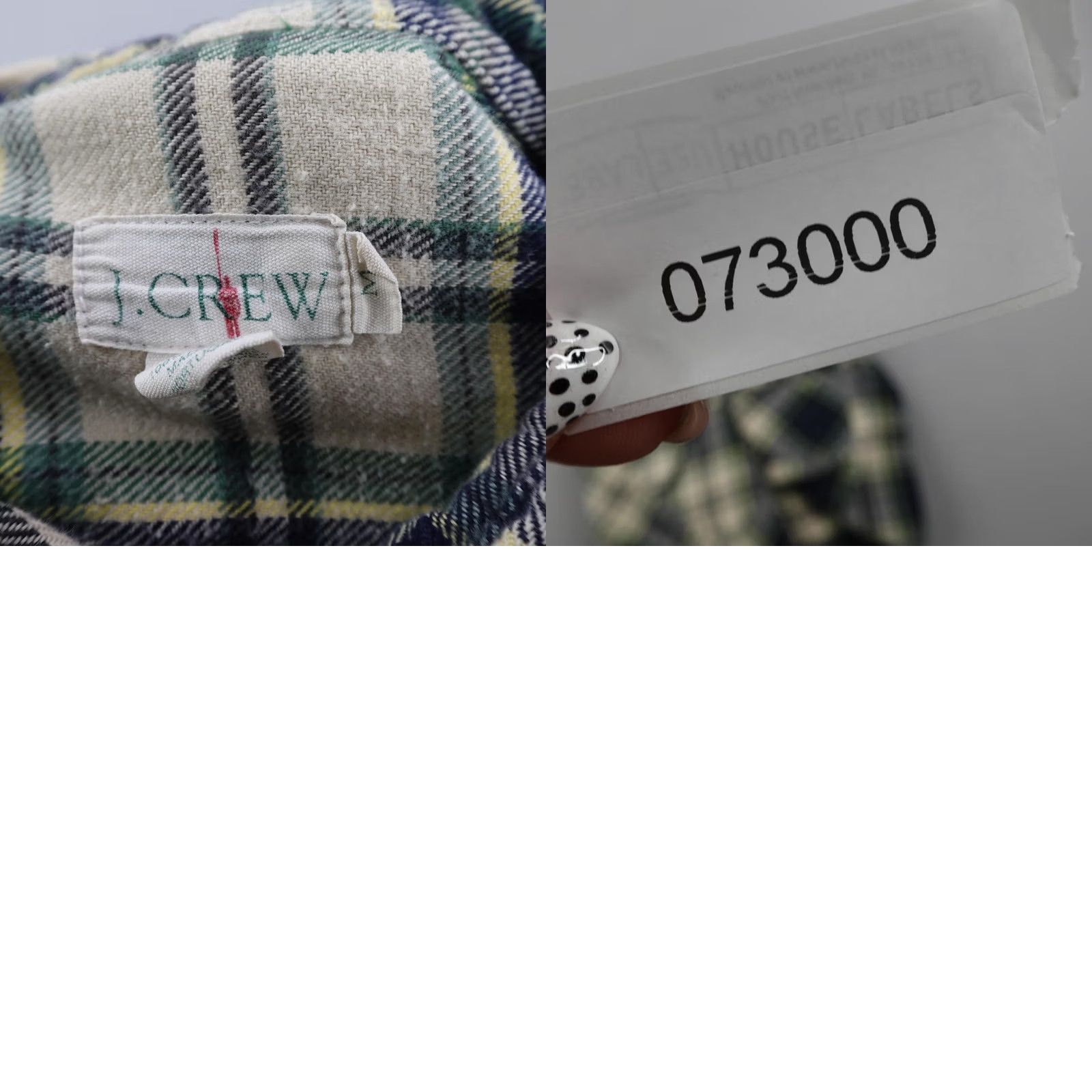 J.Crew VINTAGE J.CREW Shirt Mens M Green Beige Plaid Flannel Oarsman Button Up Size US M / EU 48-50 / 2 - 8 Thumbnail