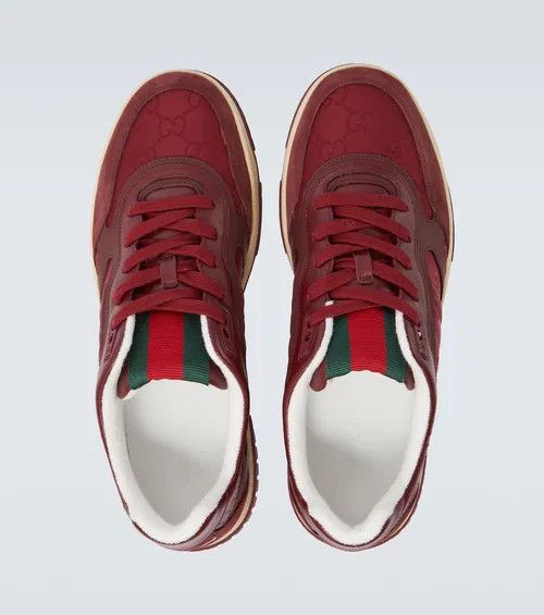 Gucci o1loc1c0426 831661 Men's Gucci Re-Web Sneakers in Burgundy Size US 9.5 / EU 42-43 - 2 Thumbnail