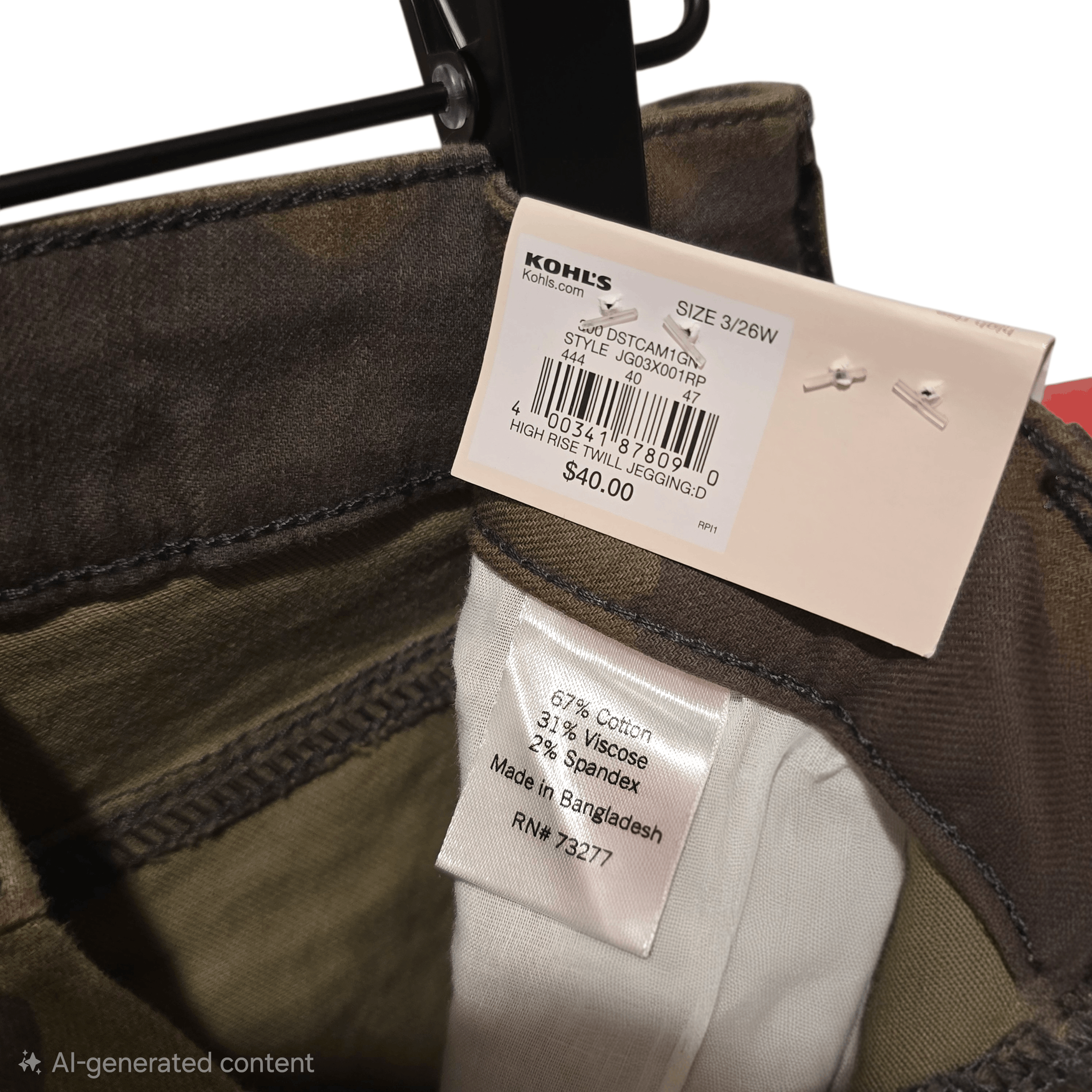 Other SO - High-Rise Camo Jegging, Size 3/26W - 29" Inseam Stretch Size 26" / US 2 / IT 38 - 5 Thumbnail