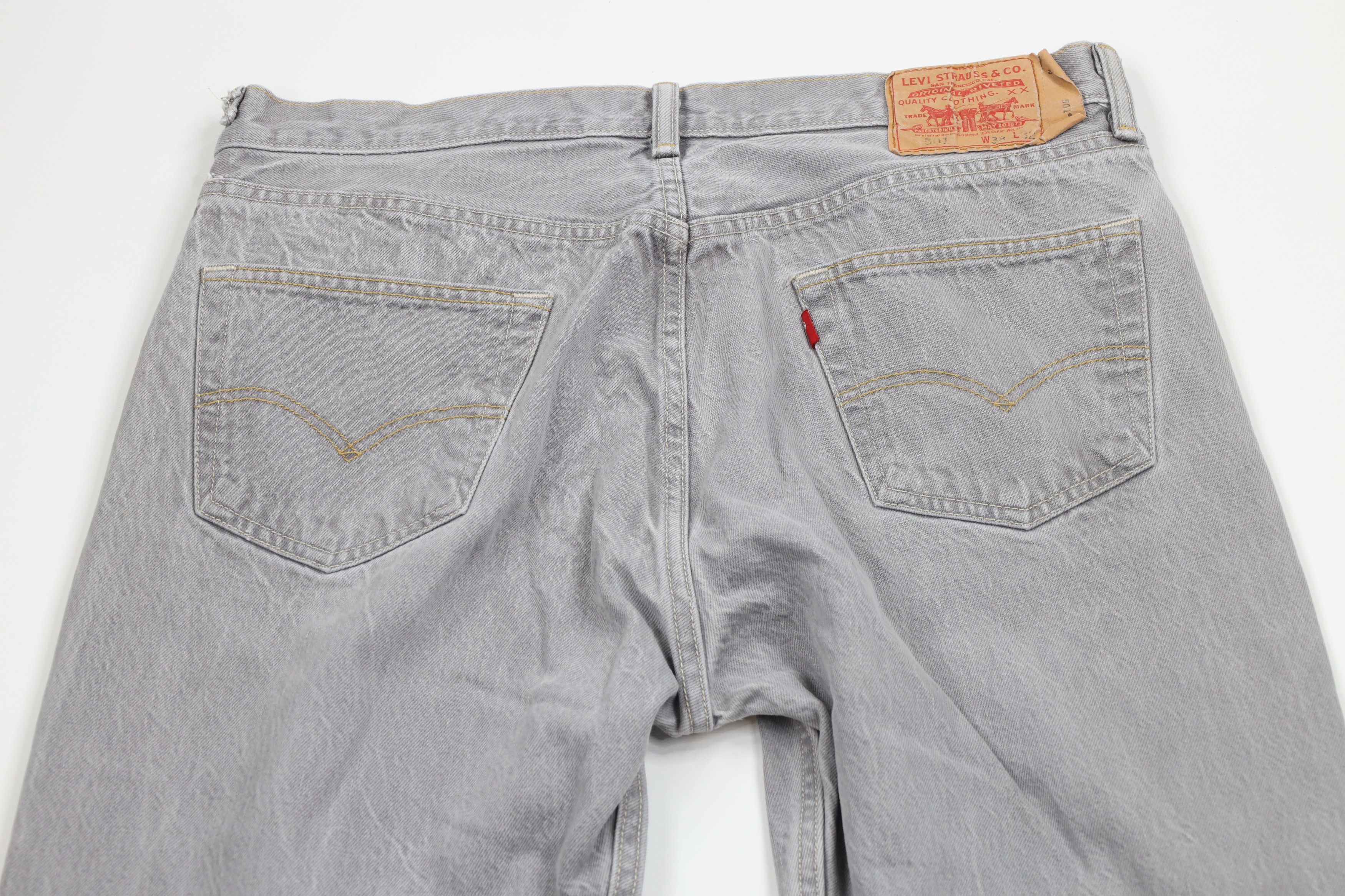 Levi's × Vintage Vintage Y2K Levis 501xx Button Fly Original Fit Jeans Gray Size US 36 / EU 52 - 10 Thumbnail