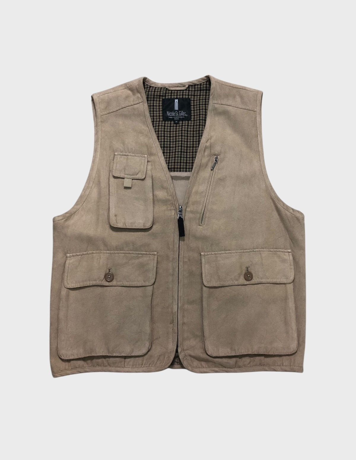 Japanese Brand × Vintage 💥Vintage Nicole St Gilles Multi Pocket Outdoor Suede Vest Size US M / EU 48-50 / 2 - 1 Thumbnail