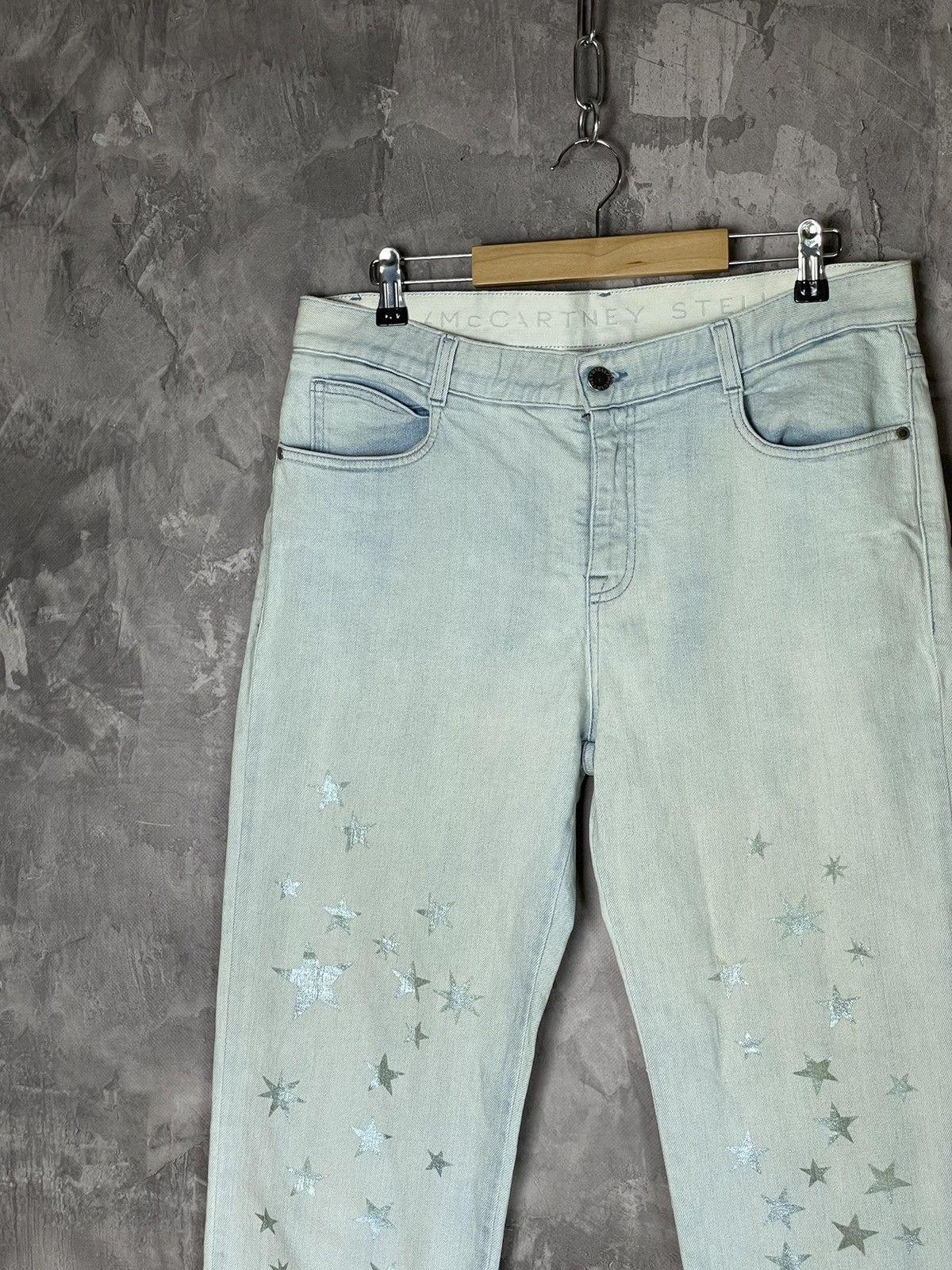 Stella McCartney × Vintage Stella McCartney Y2K Star Multilogo Denim Jeans Size 31" - 4 Thumbnail