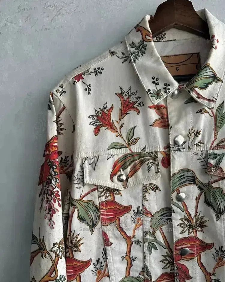 Alexander McQueen Sz 50 Alexander McQueen Flower Print Denim Jacket. Size US M / EU 48-50 / 2 - 1 Thumbnail