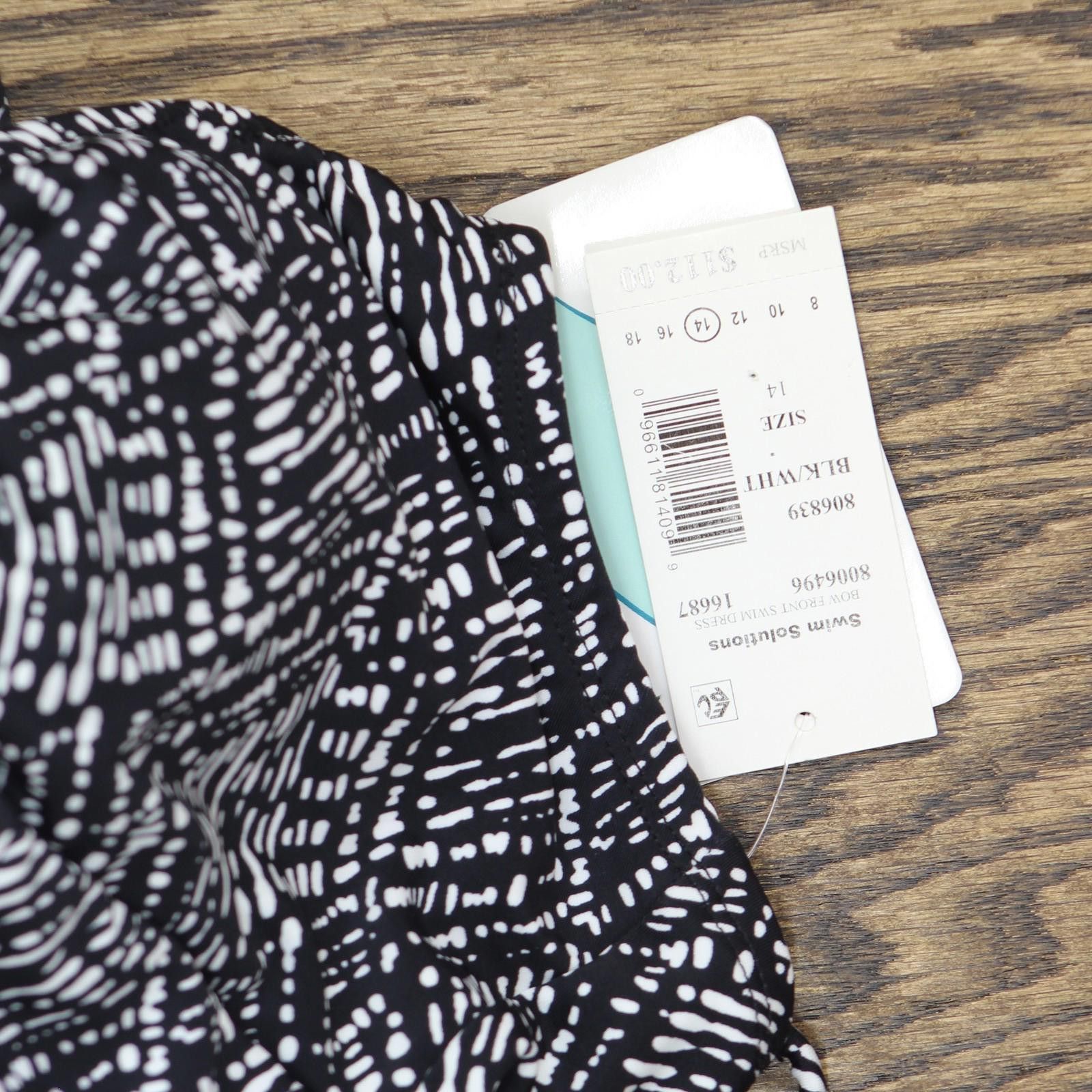 Other Nwt Swim Solutions Bow One Piece Swimsuit Black / White 14 Size ONE SIZE - 3 Thumbnail