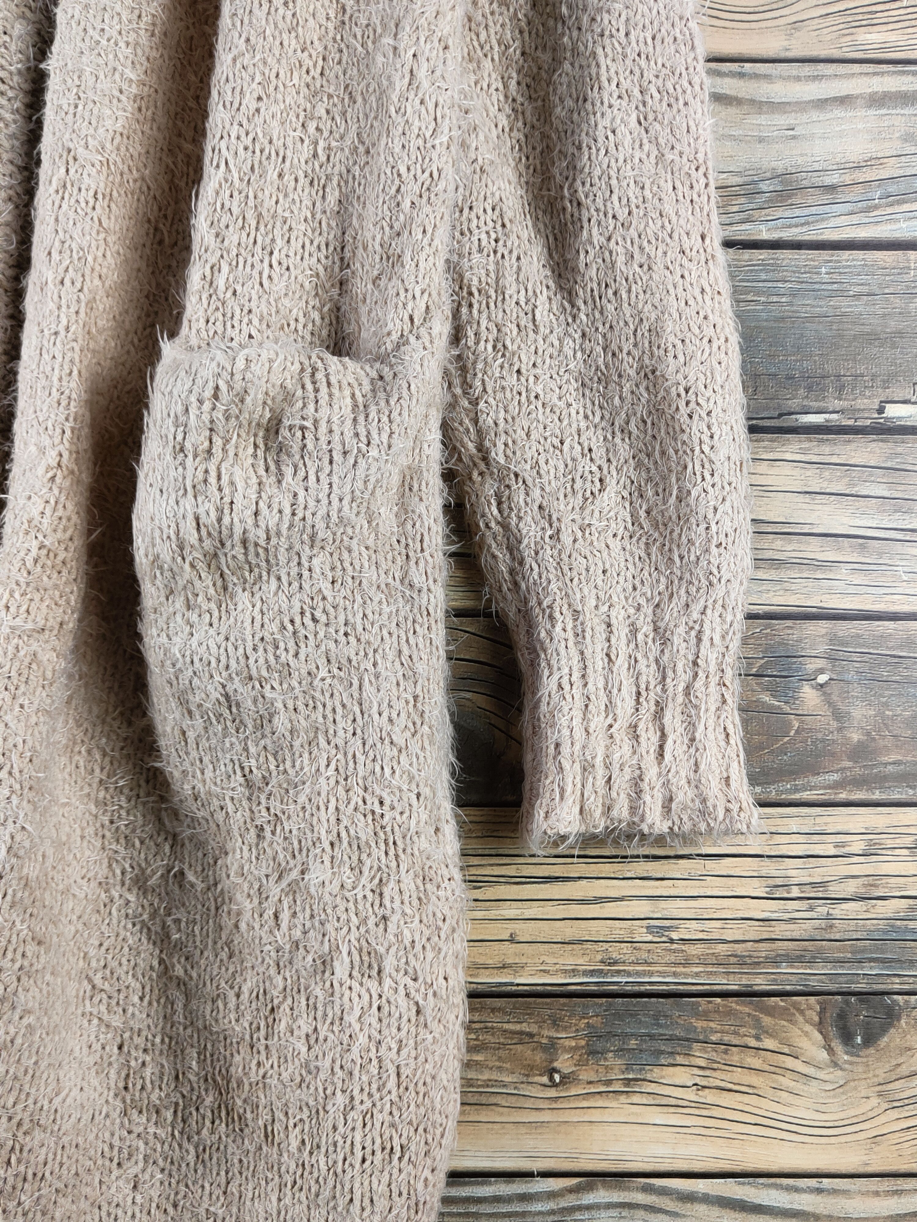 Japanese Brand DL As know as Beige Fur Mohair Knitwear Cardigan #46-938 Size M / US 6-8 / IT 42-44 - 5 Thumbnail