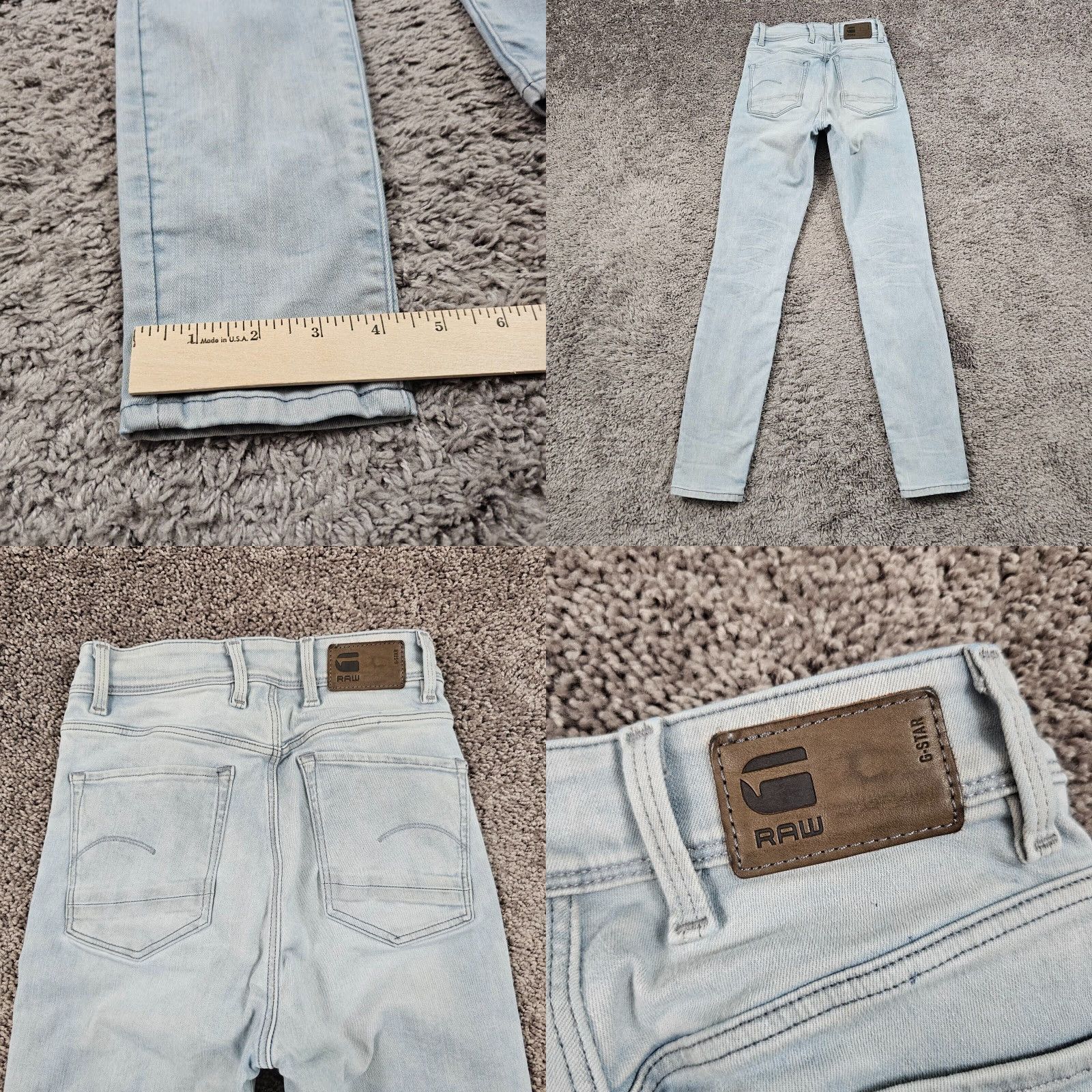 G-Star G-Star Raw Jeans Women 26 Gray High Rise Skinny Stretch Kafey 28 Inseam Size 26" / US 2 / IT 38 - 8 Thumbnail