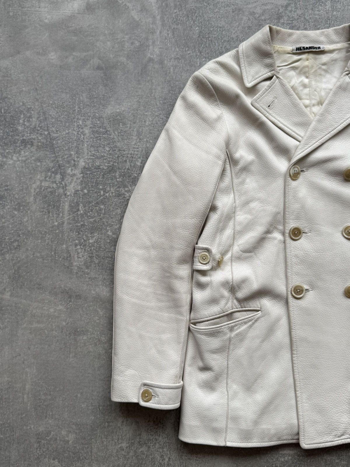 Jil Sander Vintage Jil Sander Leather Blazer Jacket White Size XS / US 0-2 / IT 36-38 - 6 Thumbnail