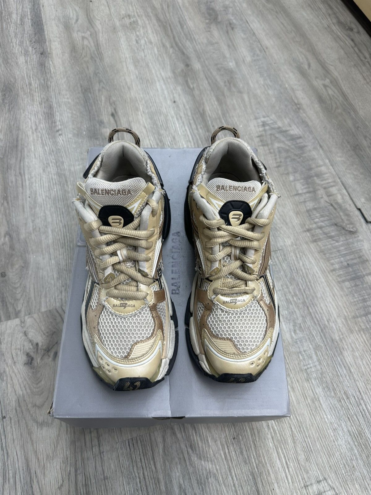 Balenciaga Balenciaga Runner Beige Black Silver Size US 9 / EU 42 - 4 Thumbnail