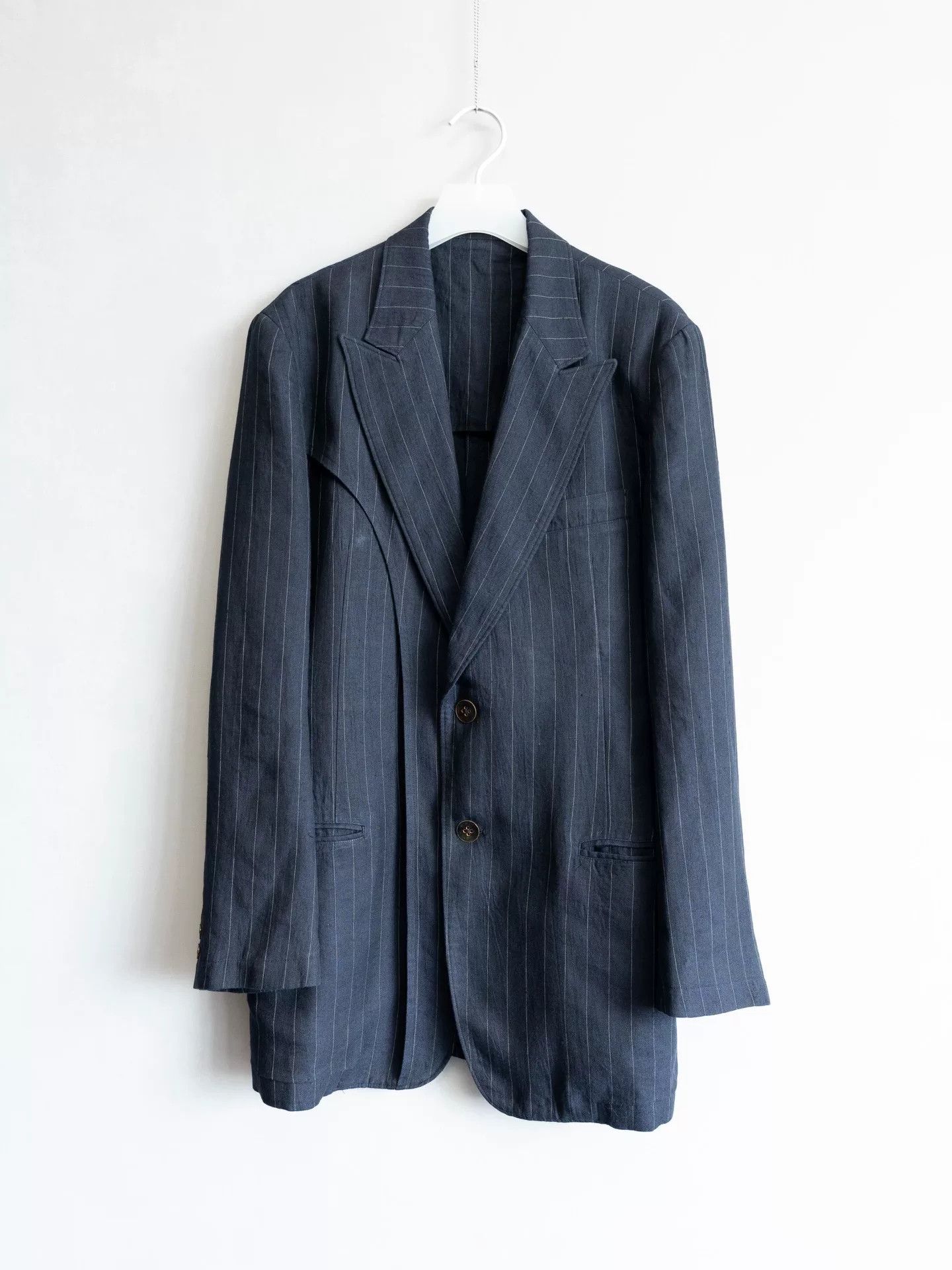 Yohji Yamamoto Yohji Yamamoto Striped Double-Layer Outer Jacket Size US M / EU 48-50 / 2 - 1 Thumbnail