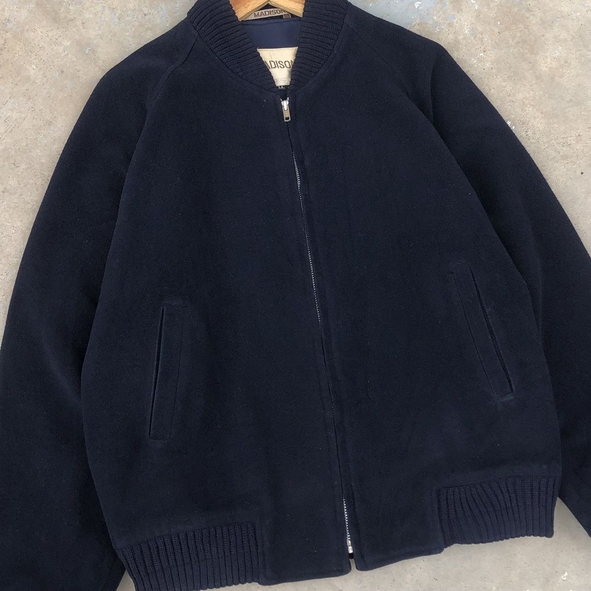 Madison Vintage Madison Wool Zipper Bomber Jacket Size US L / EU 52-54 / 3 - 4 Thumbnail