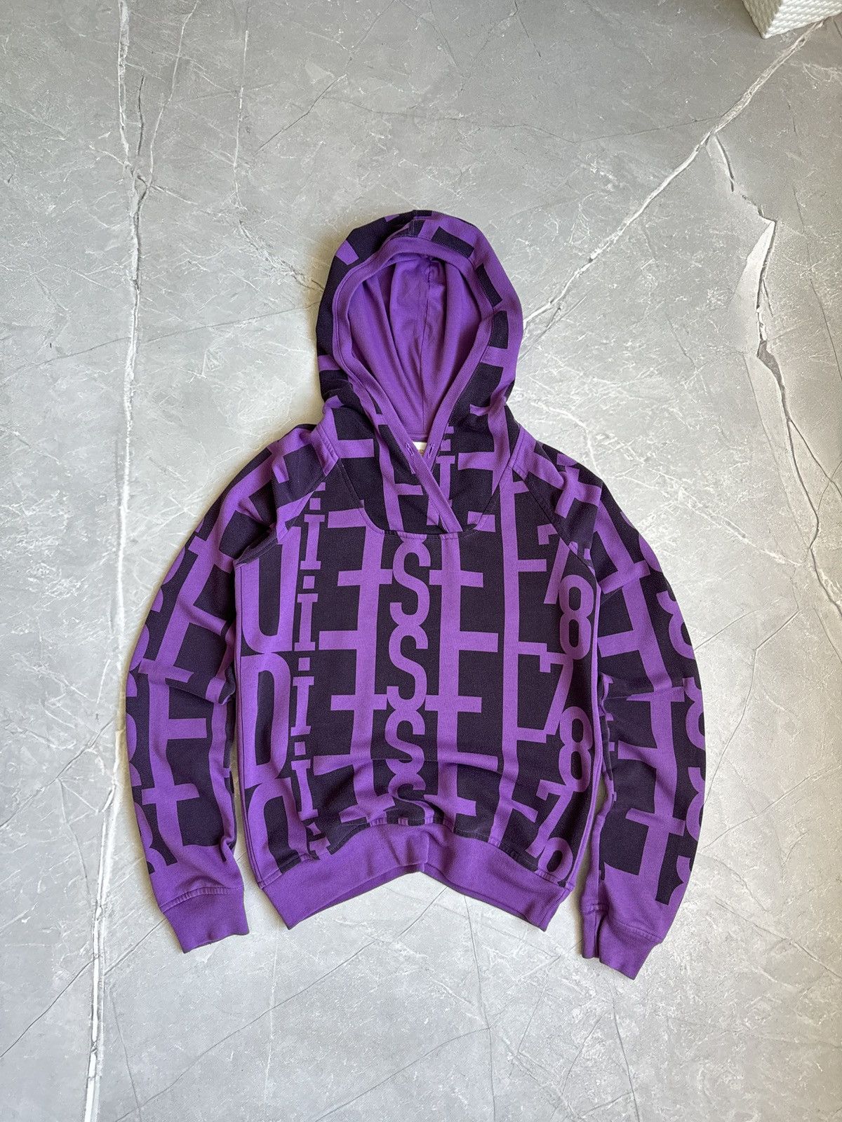 Diesel Vintage 00s Diesel Monogram Spellout avant garde Hoodie y2k Size US L / EU 52-54 / 3 - 1 Thumbnail