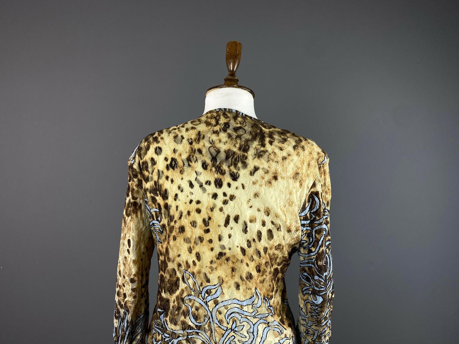Designer Elisa Cavaletti Leopard Floral Print Nylon Shirt Size XL / 4 Size XL / US 12-14 / IT 48-50 - 7 Thumbnail