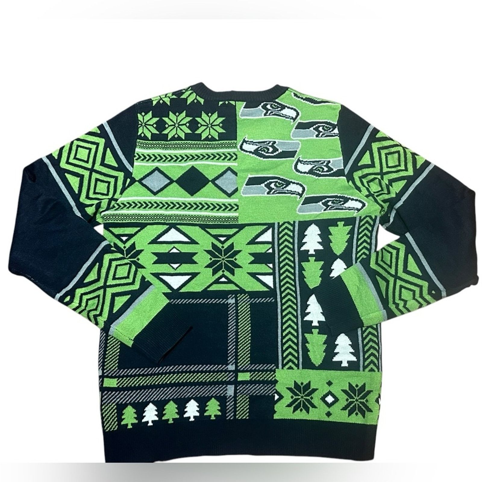 NFL NFL Seattle Seahawks Medium Christmas Sweater Blue & Green Size US M / EU 48-50 / 2 - 2 Thumbnail