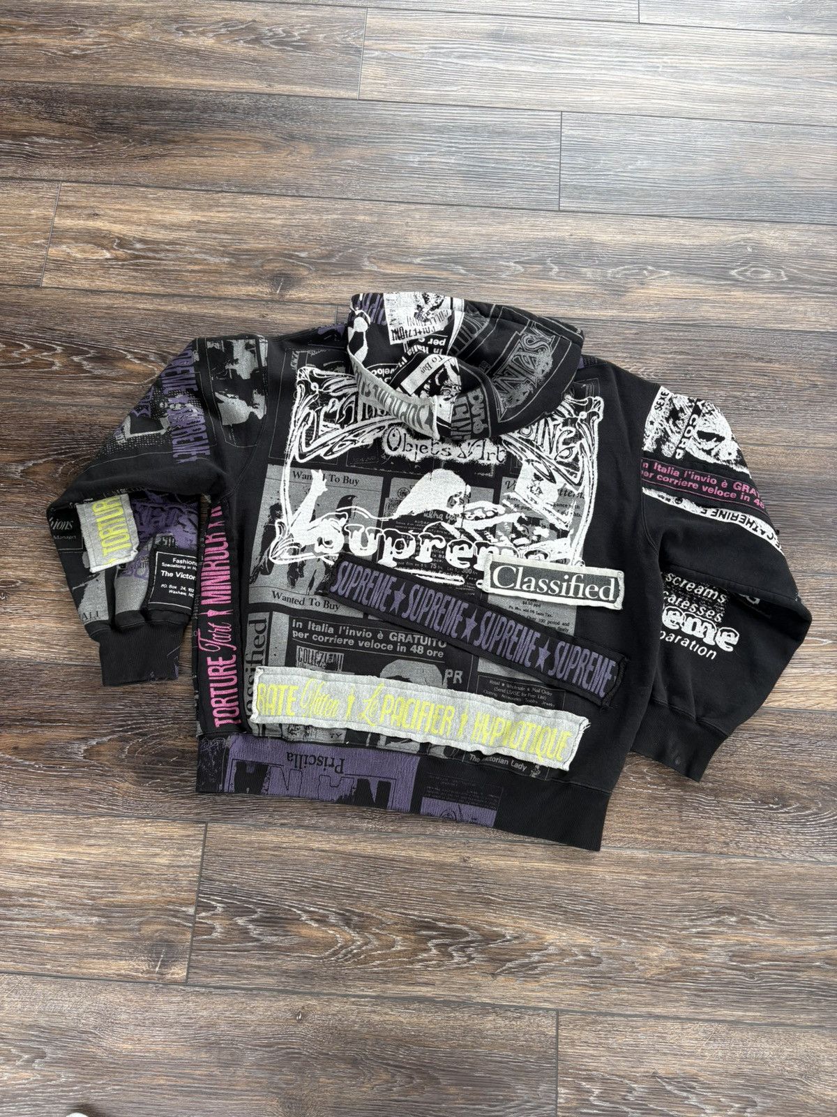 【Supreme】Collage Zip Up Hooded Sweatshirt★Black★24SS★ Supreme Collage Zip Up Hooded Sweatshirt Black SS24 – UniqueHype