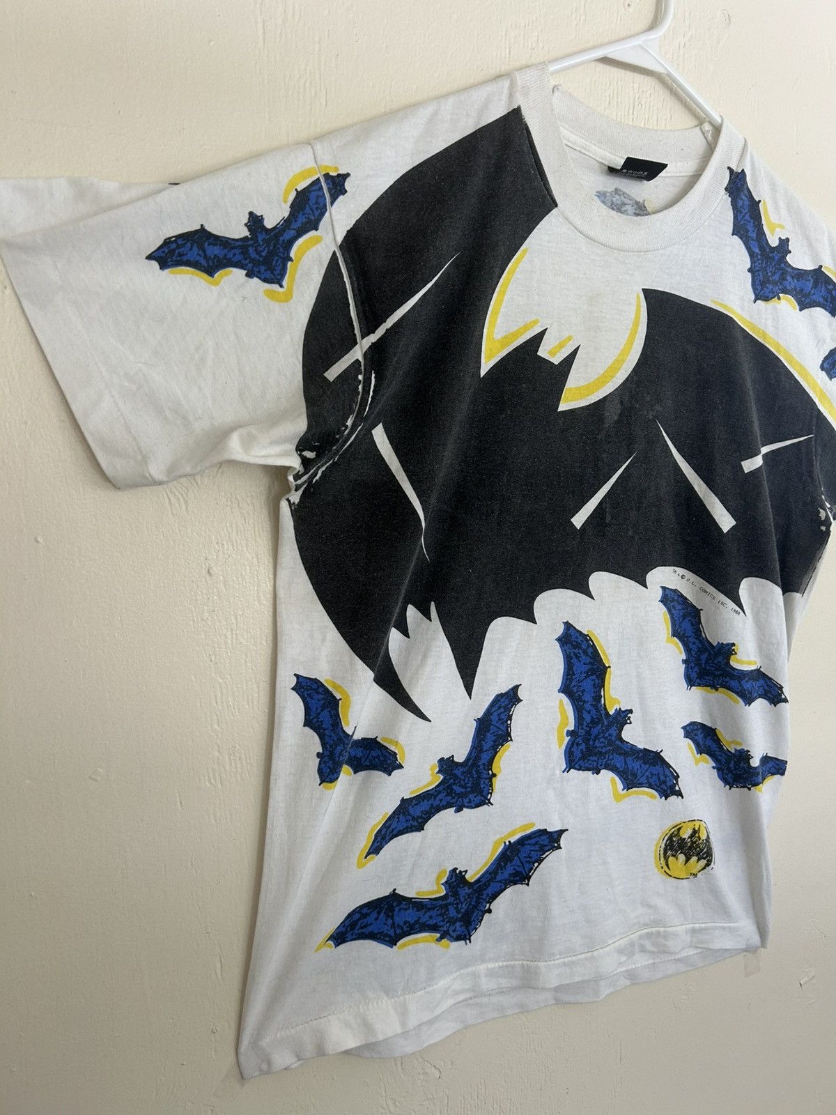 DC Comics 1988 Vintage Batman AOP Bats DC Comics T-shirt Size US L / EU 52-54 / 3 - 3 Thumbnail