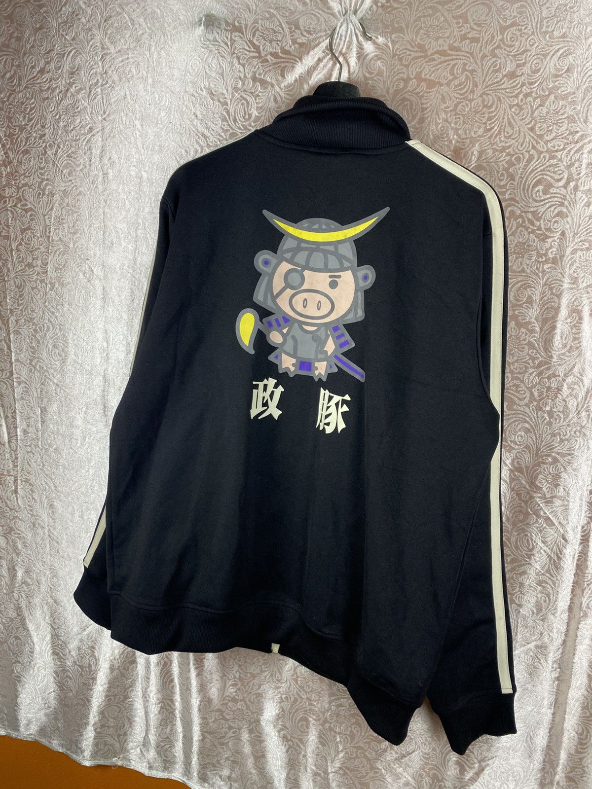 Japanese Brand Japanese Samurai Graphic Track Jacket Black Streetwear Size US XL / EU 56 / 4 - 10 Thumbnail