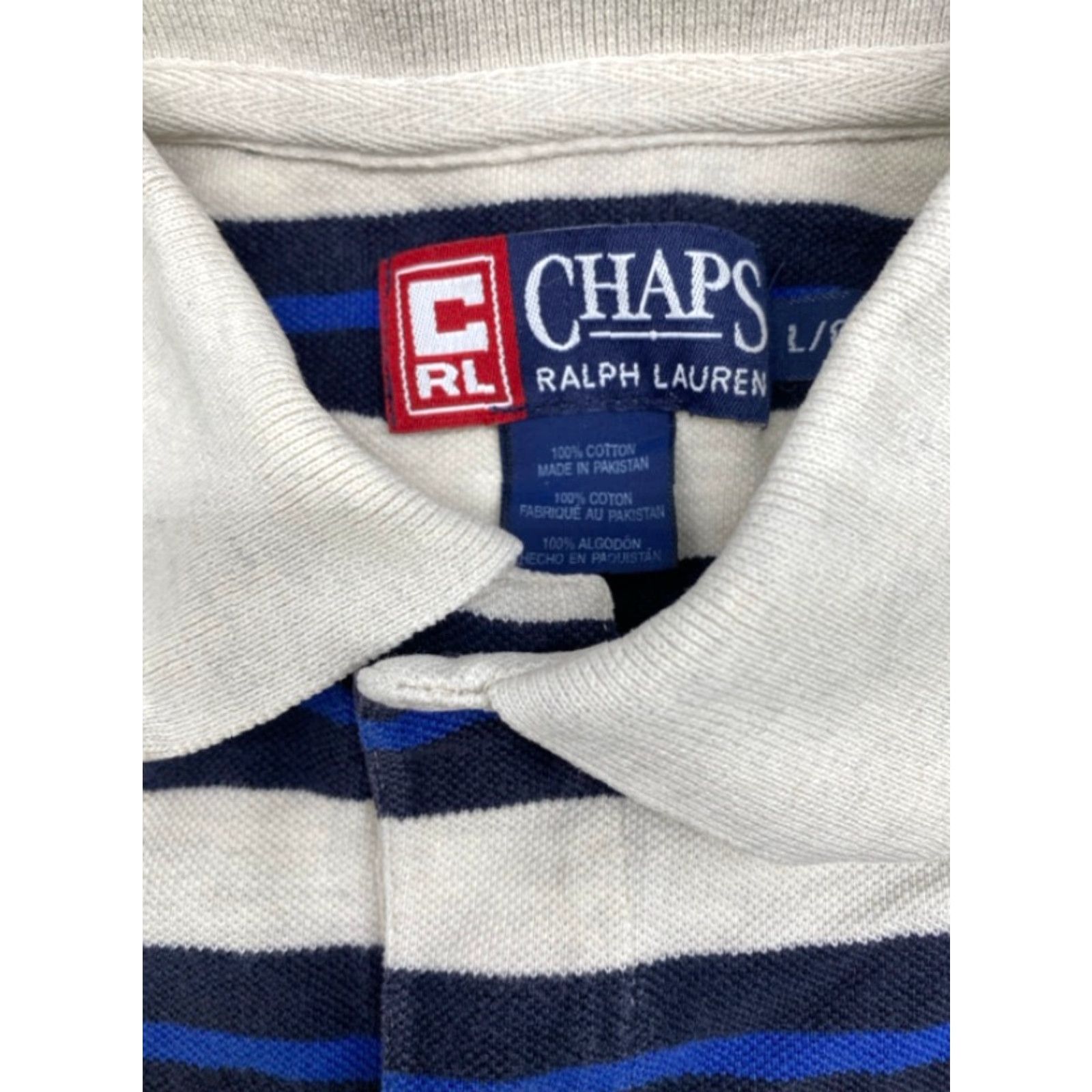 Chaps Chaps Polo Shirt Mens Large Short Sleeve Blue White Striped Polo Shirt Size US L / EU 52-54 / 3 - 2 Thumbnail