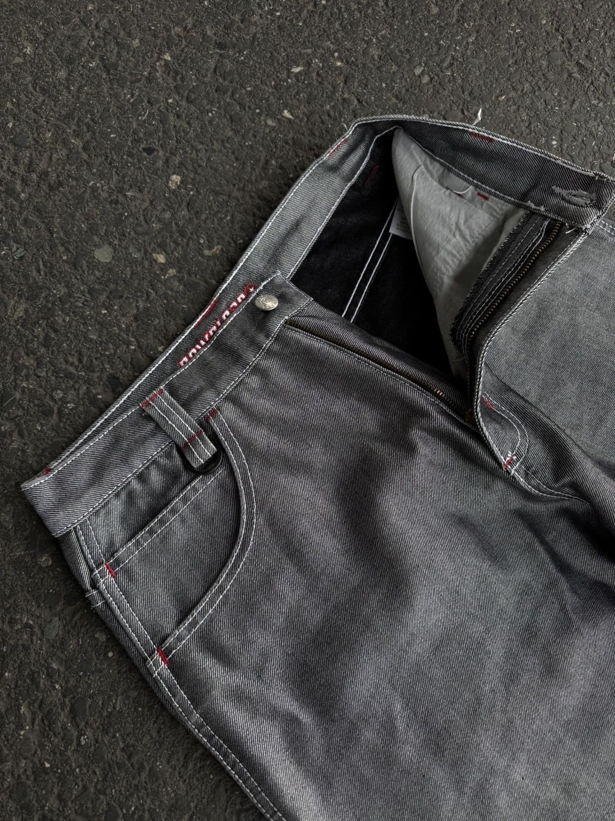 Designer × Vintage Grey Carpenter Jeans Patchwork Y2K Rap Skate Size US 32 / EU 48 - 8 Thumbnail