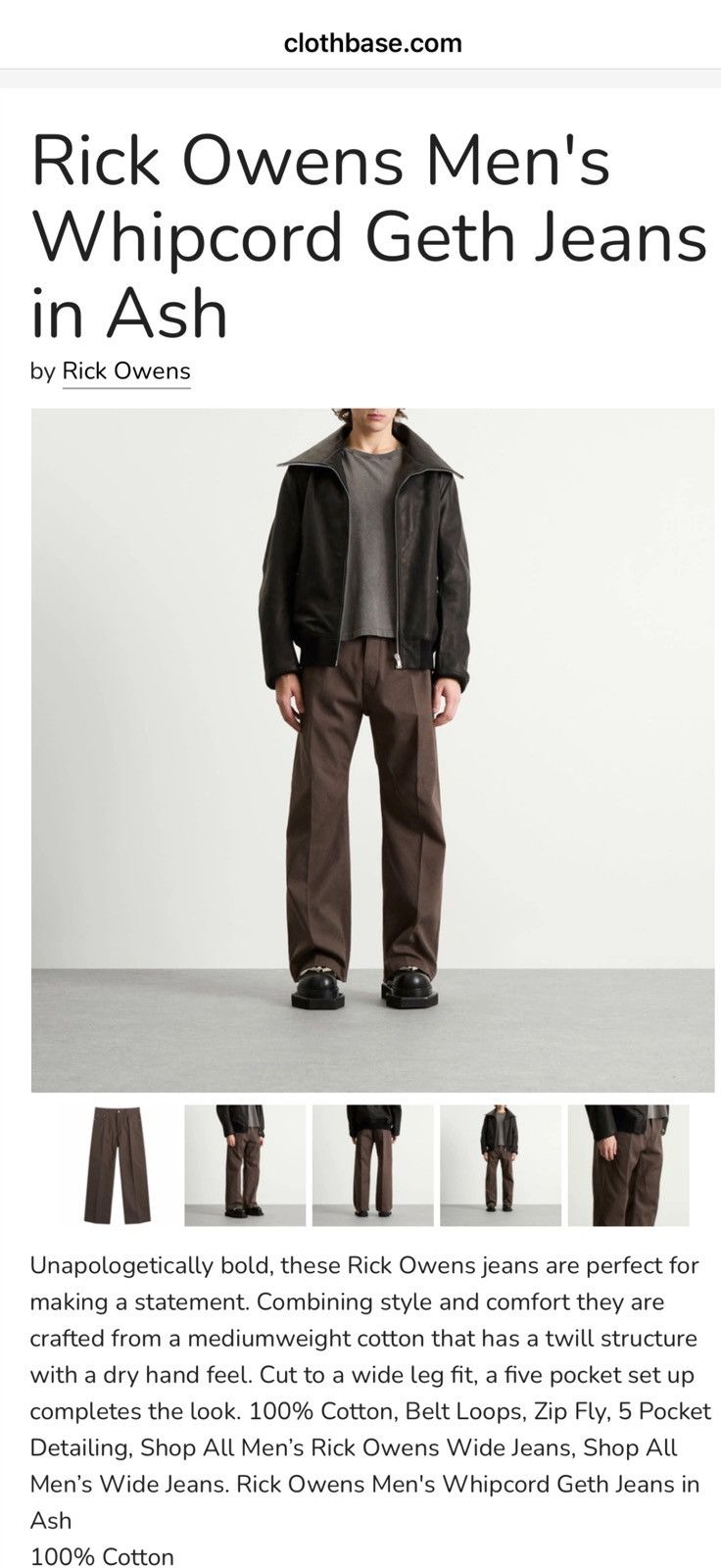 Rick Owens Rick Owens 2025 wide leg pants. 52/36/XL.$1320 Size US 36 / EU 52 - 1 Thumbnail