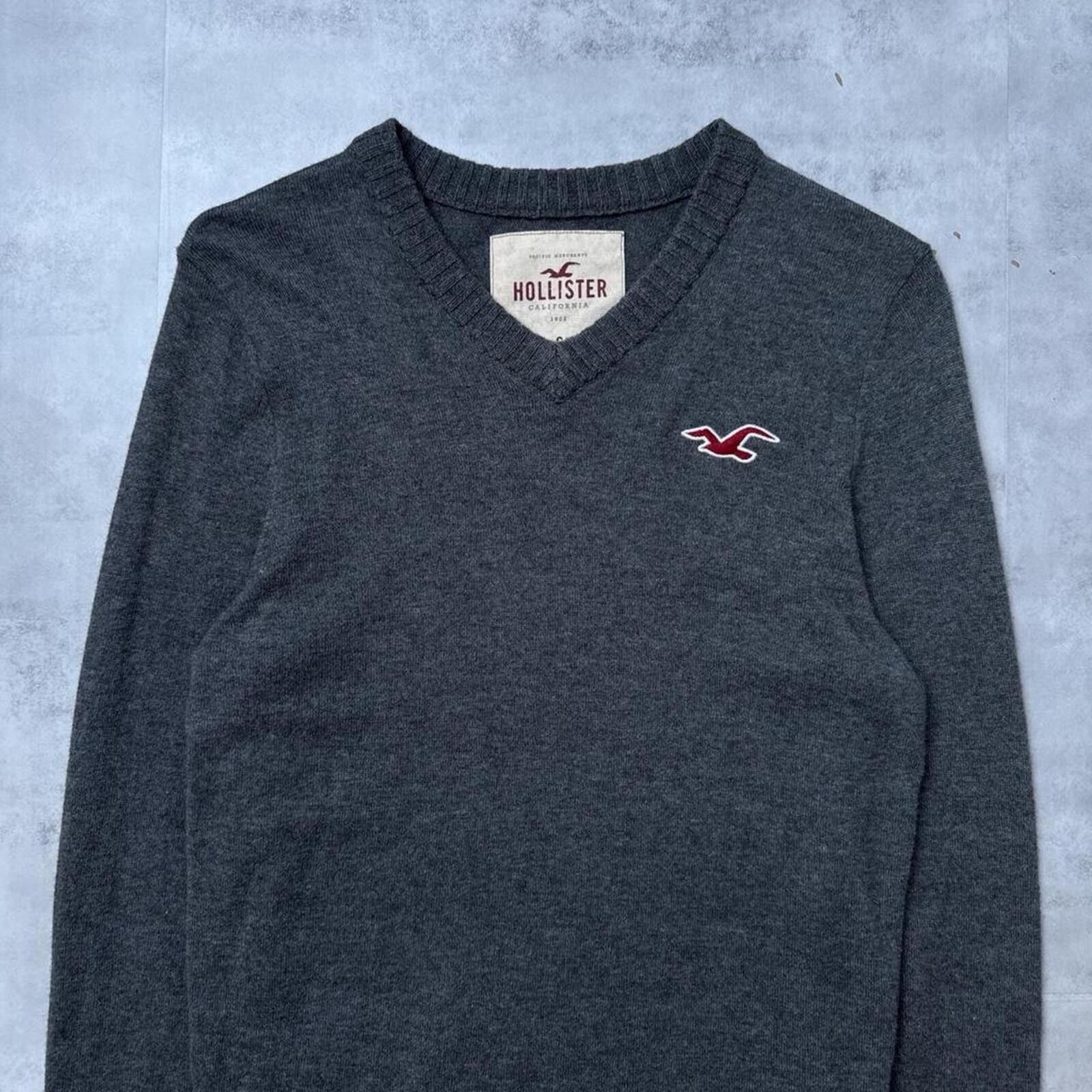 Other Y2K Hollister 00s Gray V Neck Sweater Size S / US 4 / IT 40 - 2 Thumbnail