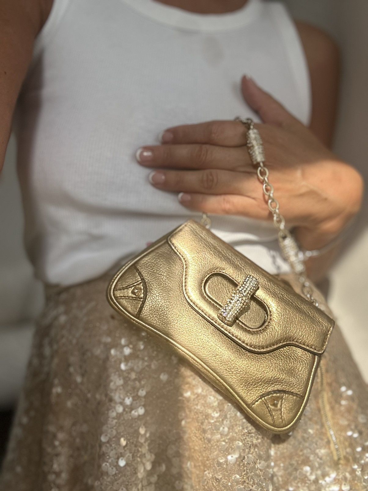 Gucci Vintage bronze pursewiyh swarovskichsin Size ONE SIZE - 14 Thumbnail