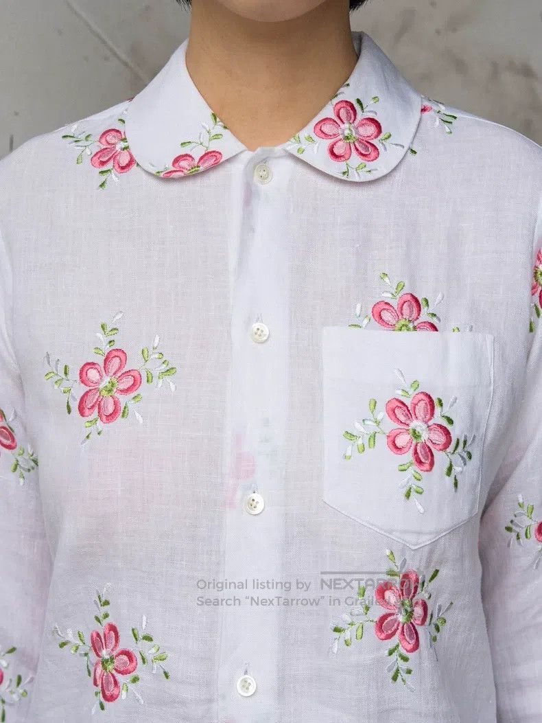 Junya Watanabe Junya Watanabe Floral embroidered round-neck shirt Size M / US 6-8 / IT 42-44 - 6 Thumbnail