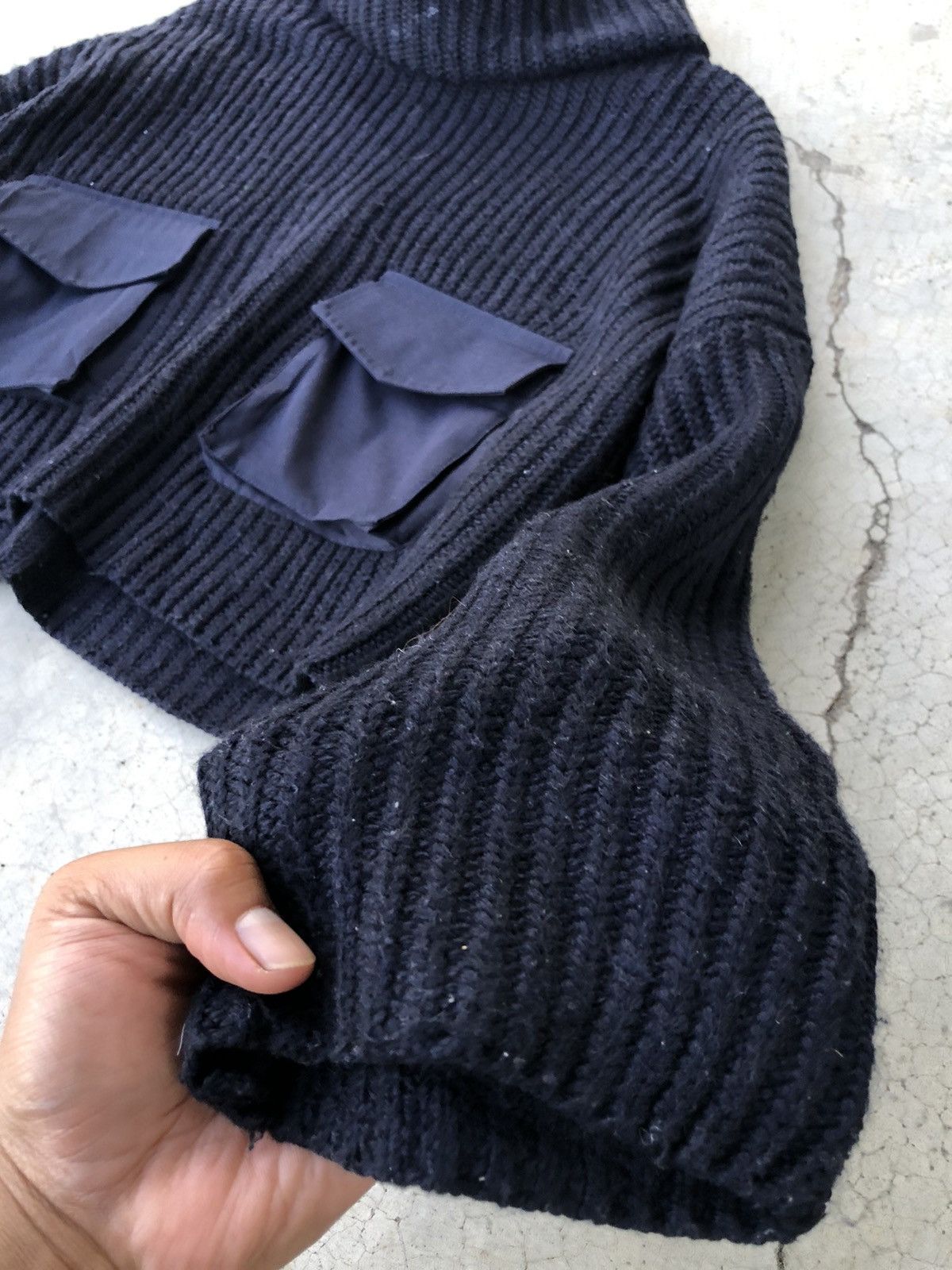 Homespun Knitwear × Japanese Brand Zara Turtle Neck Crop Top Baggie Knitted Sweater Size US XXL / EU 58 / 5 - 4 Thumbnail