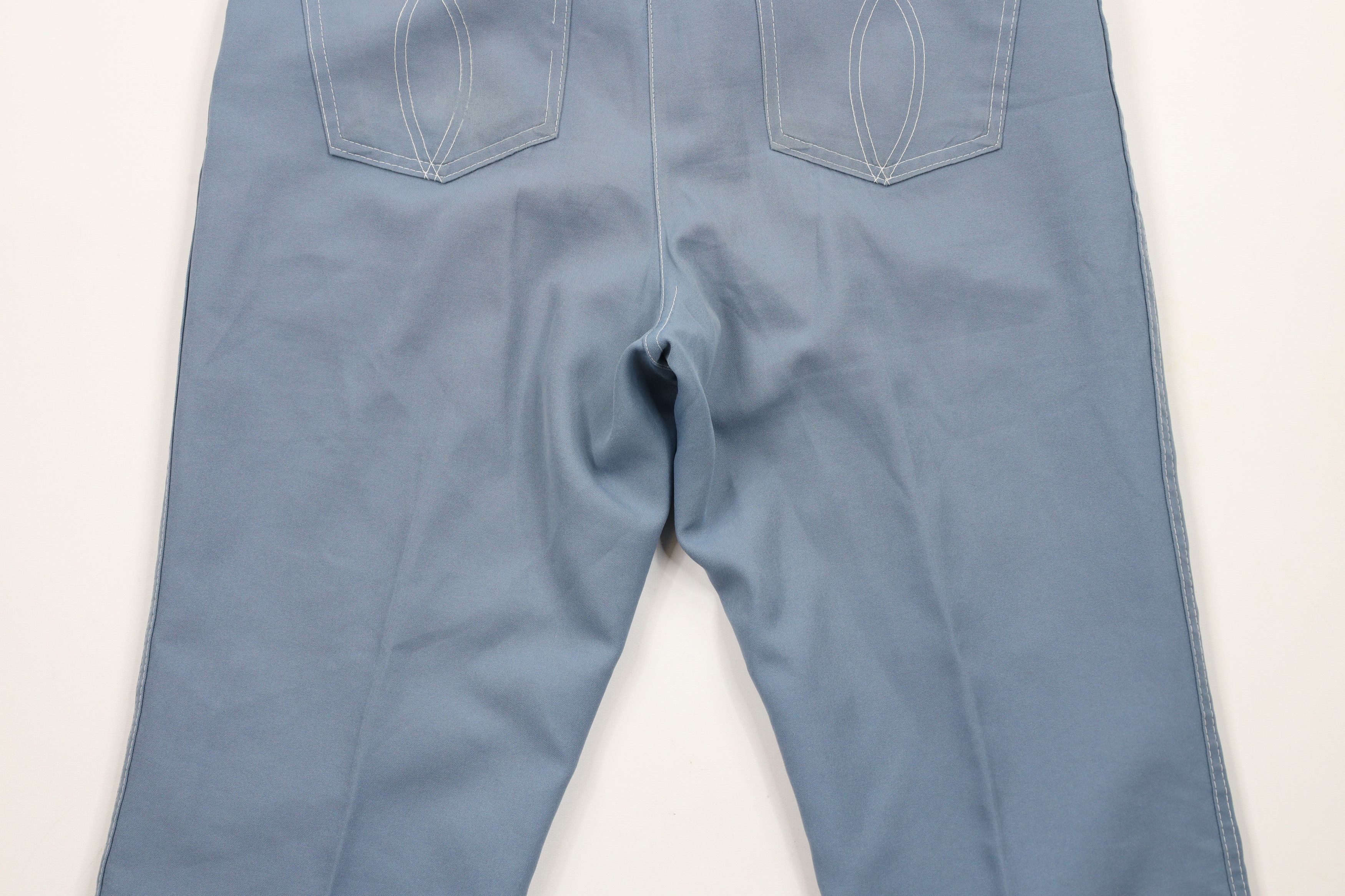 Vintage Vintage 70s Streetwear Flared Wide Leg Chino Pants Blue USA Size US 36 / EU 52 - 10 Thumbnail