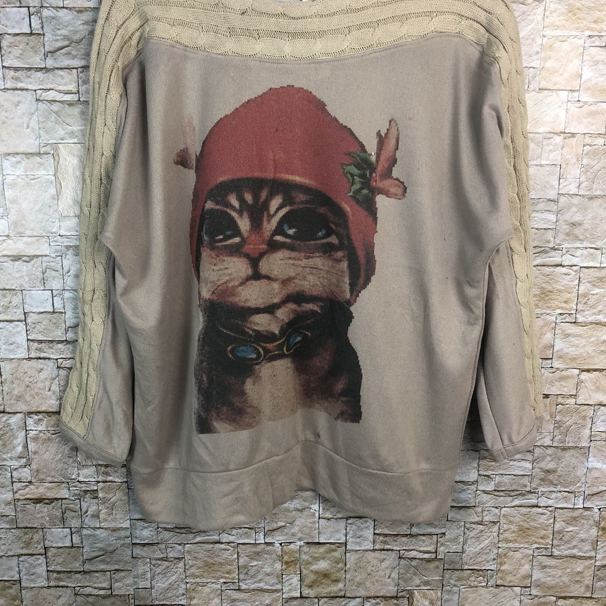 Homespun Knitwear Stulish Thief cat vintage Brown Knitwear #A39 Size L / US 10 / IT 46 - 3 Thumbnail