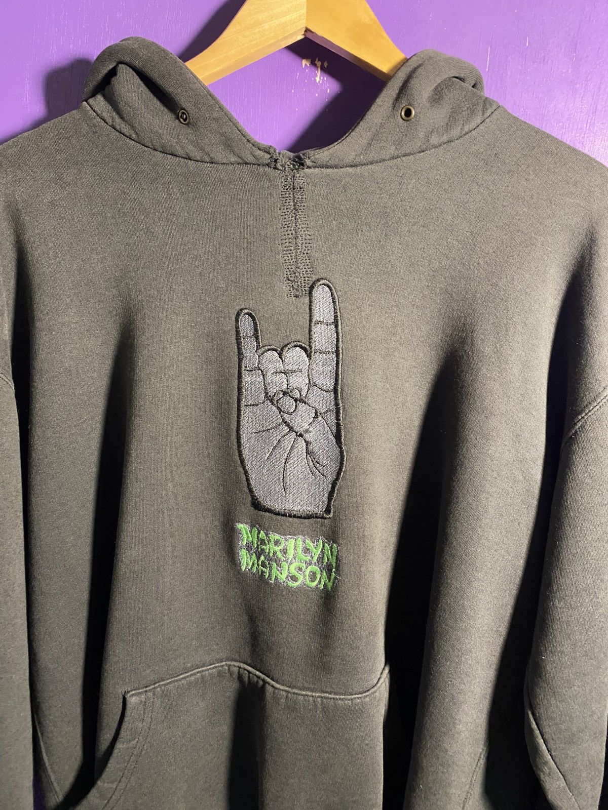 Band Tees Vintage 90s Marilyn Manson embroidered hoodie Size US XL / EU 56 / 4 - 3 Thumbnail
