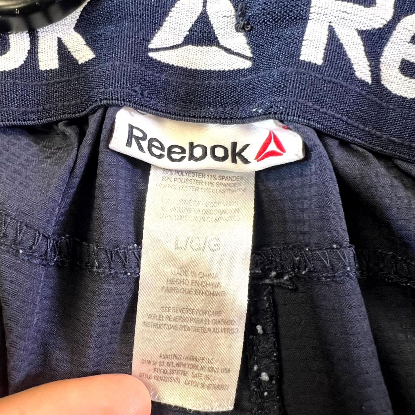 Reebok Reebok Mens Shorts Athletic Navy 9" Inseam Stretch Drawstring Size US 33 - 6 Thumbnail